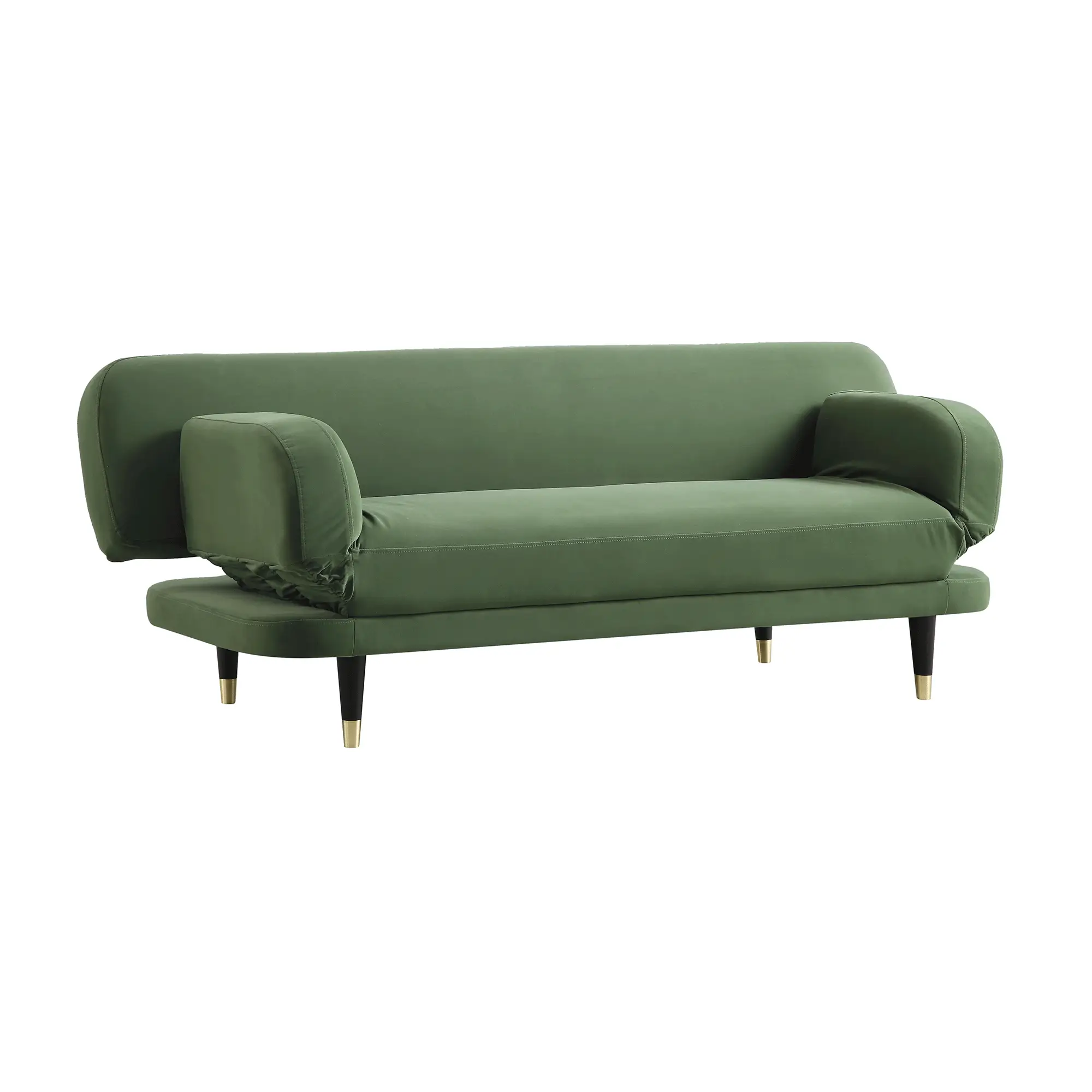 Solna 2-Seater Sofa Bed, Moss Green Velvet - Image 5