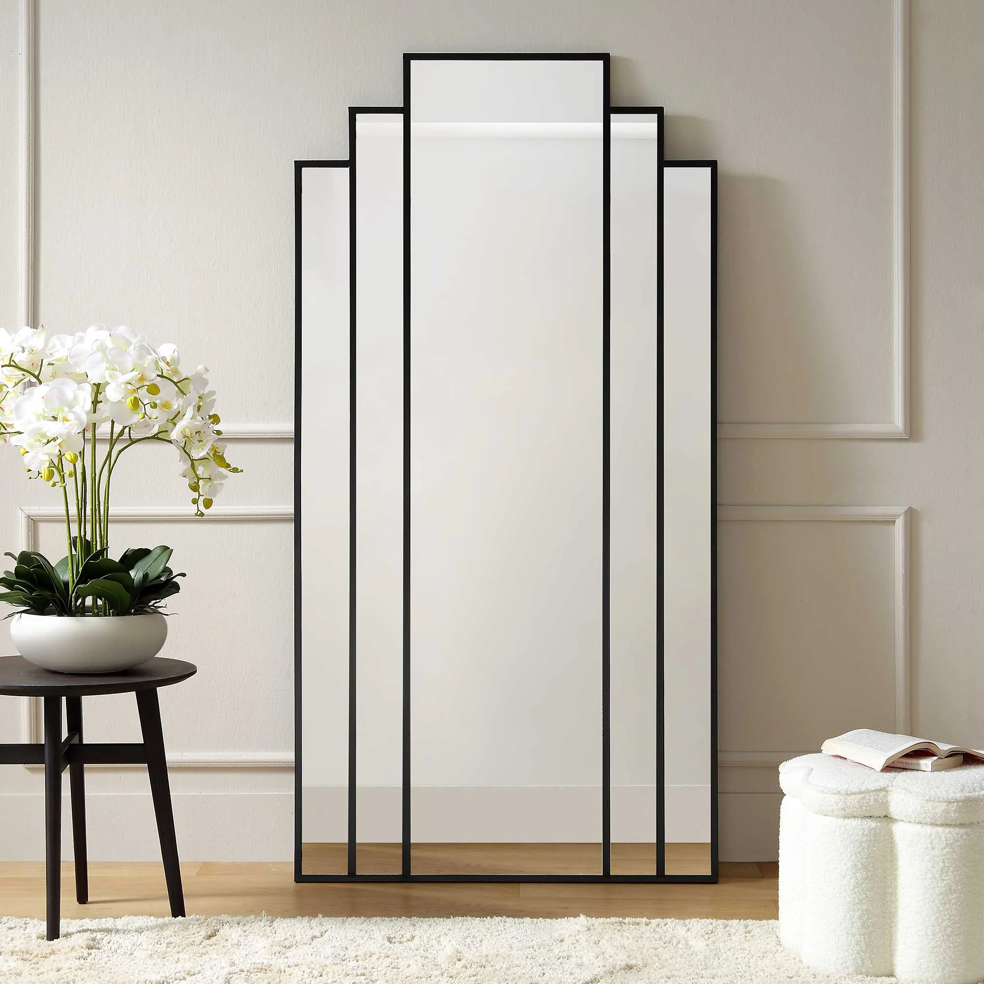 Sonia Black Metal Frame Art Deco Full Length Floor Mirror 179 x 90 cm - Image 2