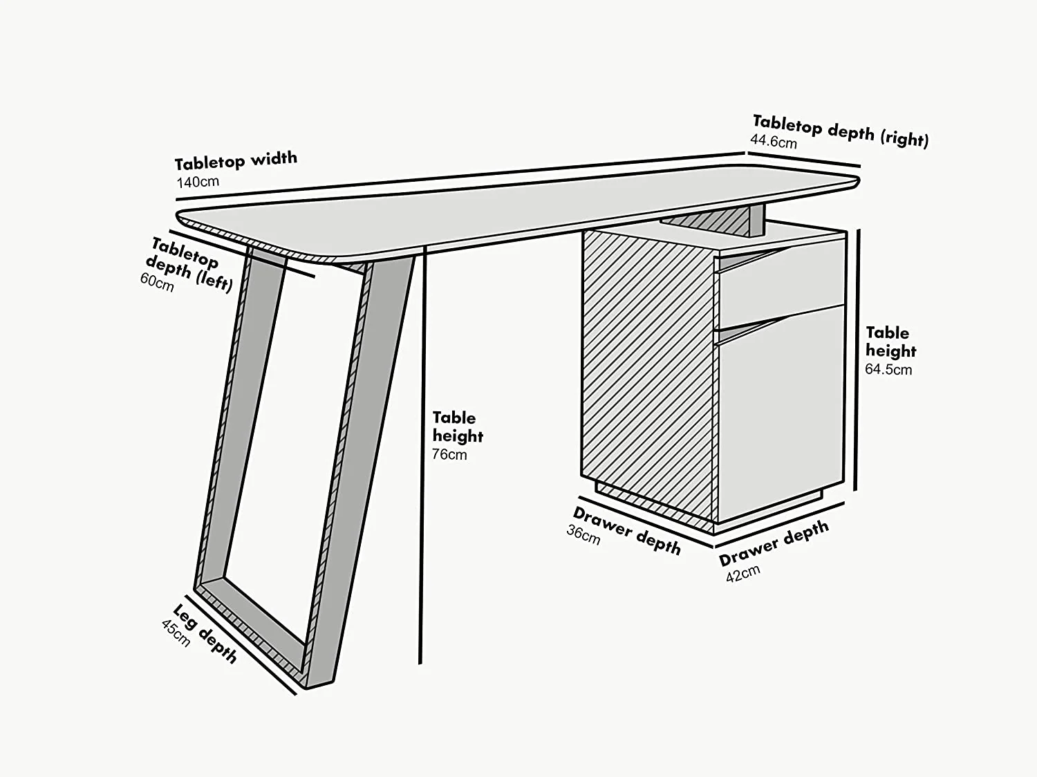 Soren Oak and White Desk with Cupboard - Image 5