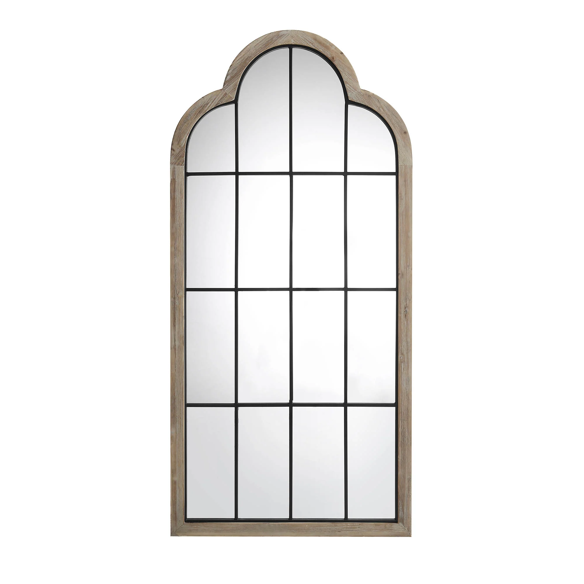 Southam Arched Full Length Wooden Frame Window Mirror 160 x 76 cm - Image 4