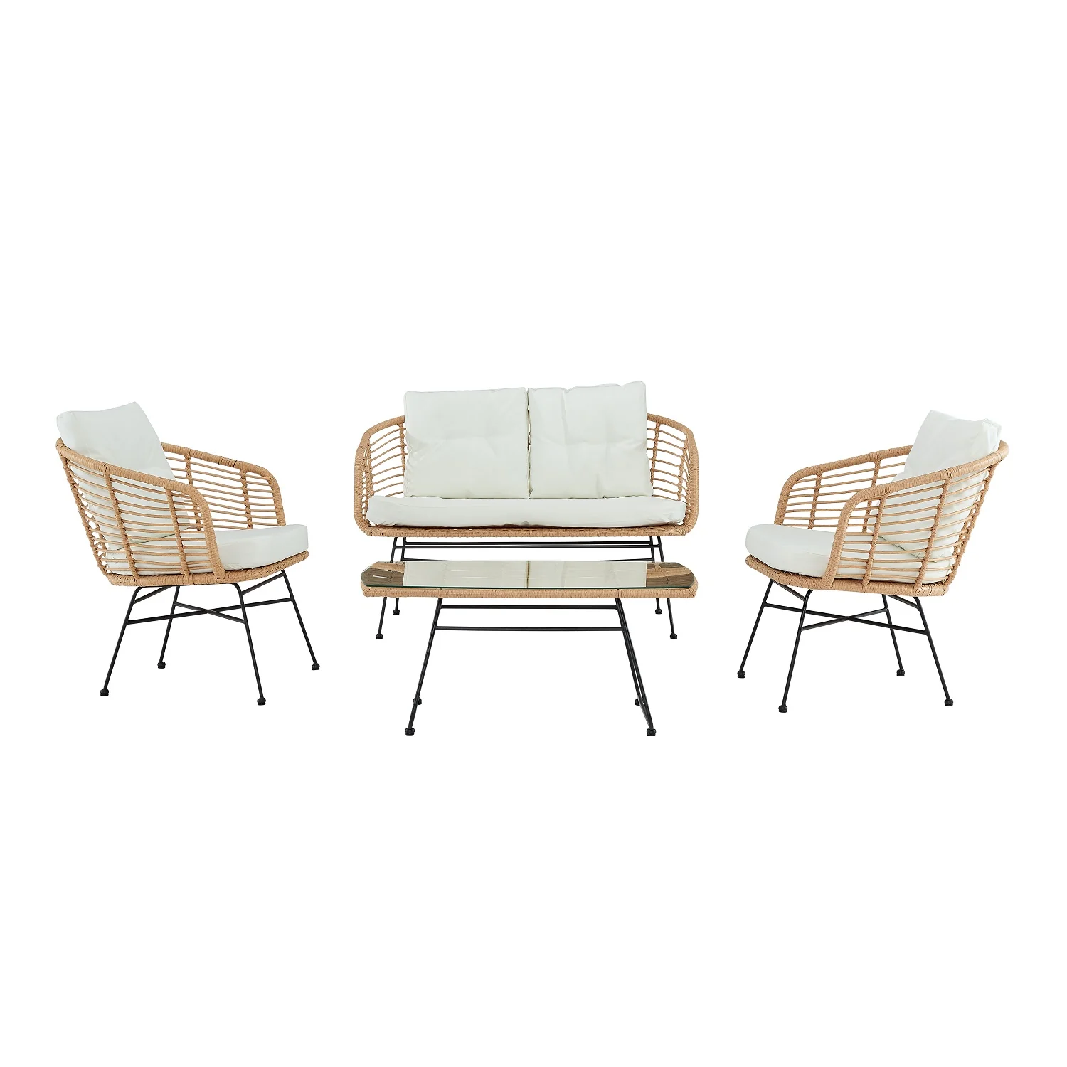 St Loy Natural 4 Seater Rattan Sofa set - Image 11