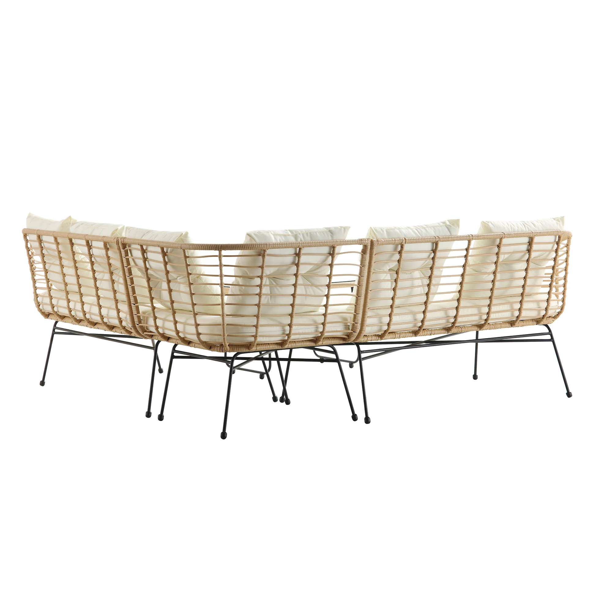 St Loy Natural Rattan Corner Sofa Set with Table - Image 14