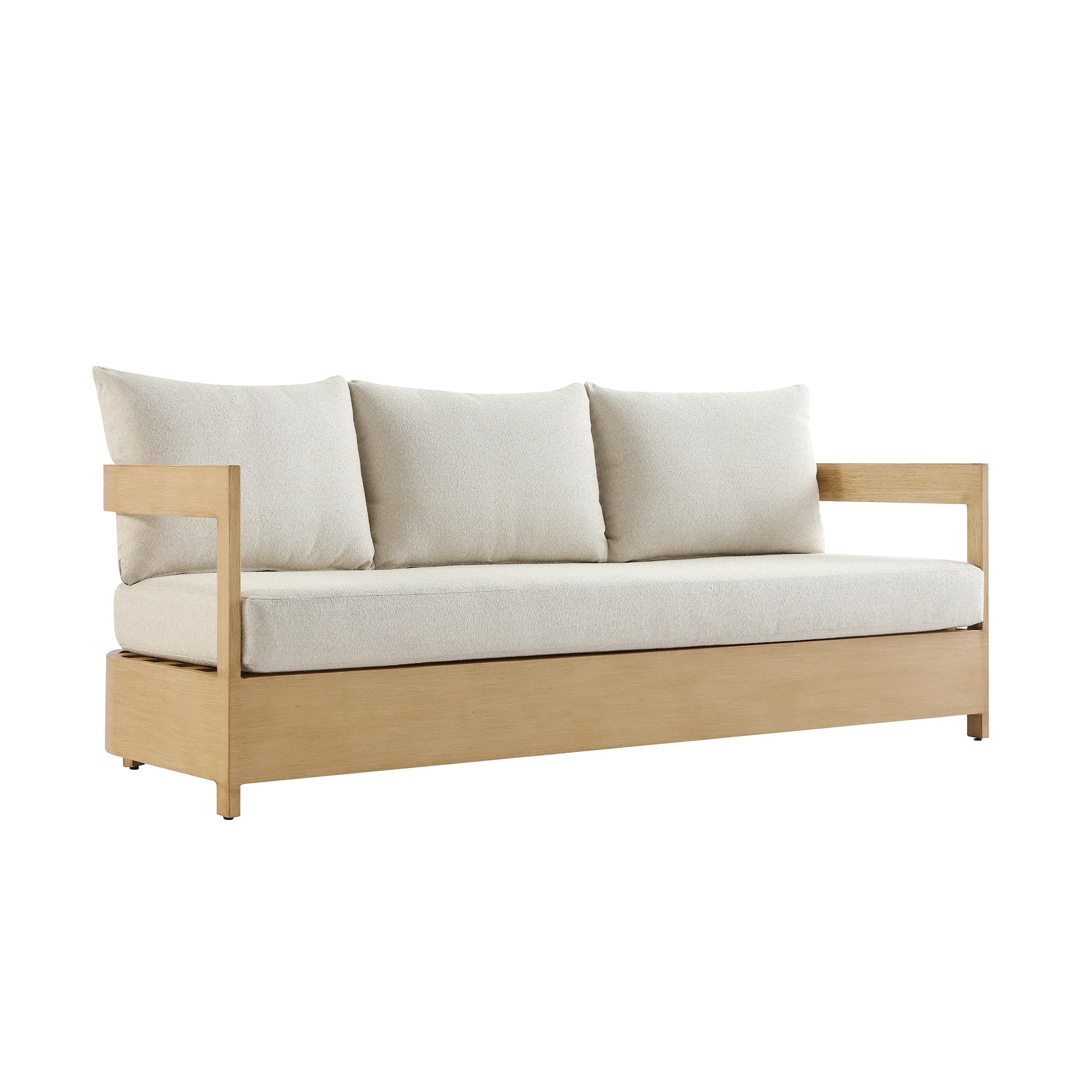 Stanford Outdoor 5-Seater Sofa Set, Natural with Beige Boucle Fabric - Image 7