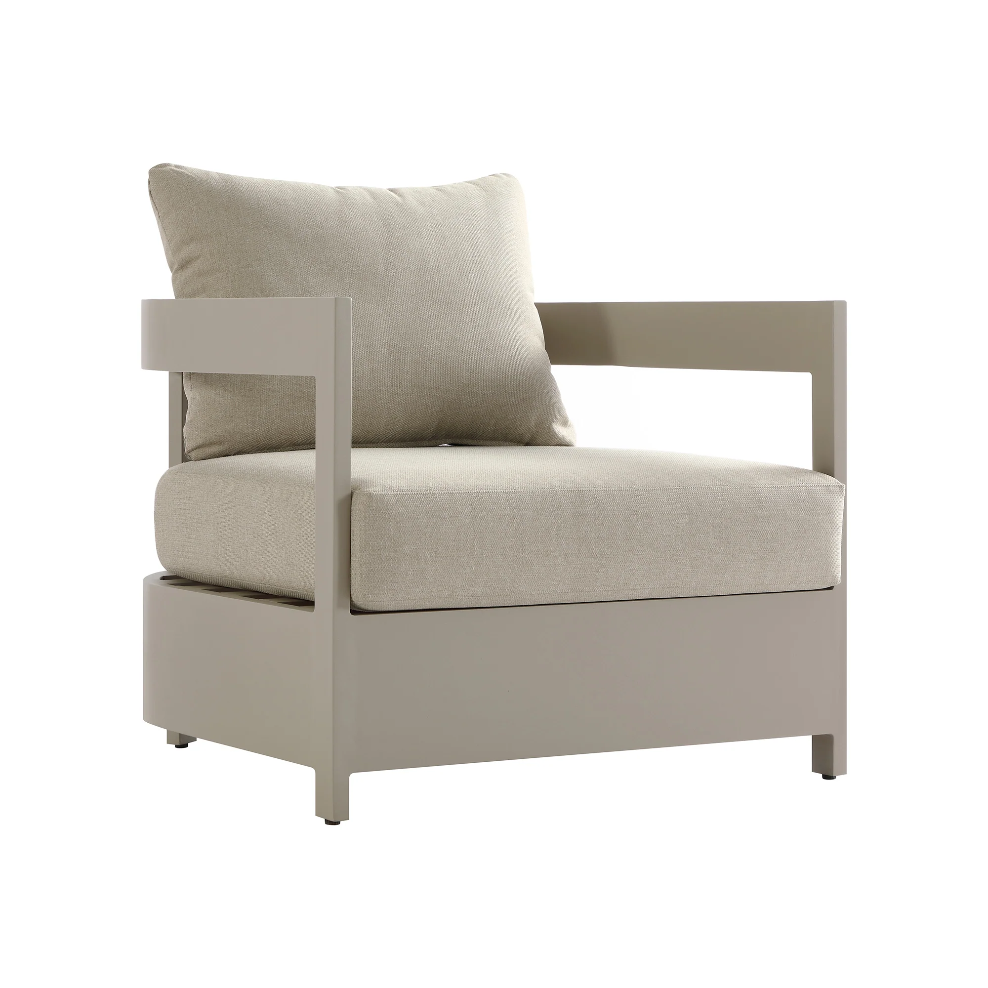 Stanford Outdoor 5-Seater Sofa Set, Taupe with Light Taupe Fabric - Image 20