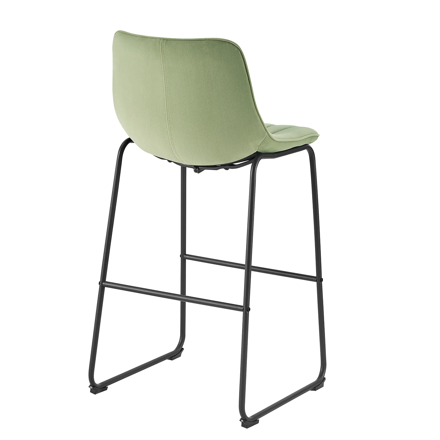 Sutton Set of 2 Barstools with Fluted Back (Sage Green Velvet) - Image 7