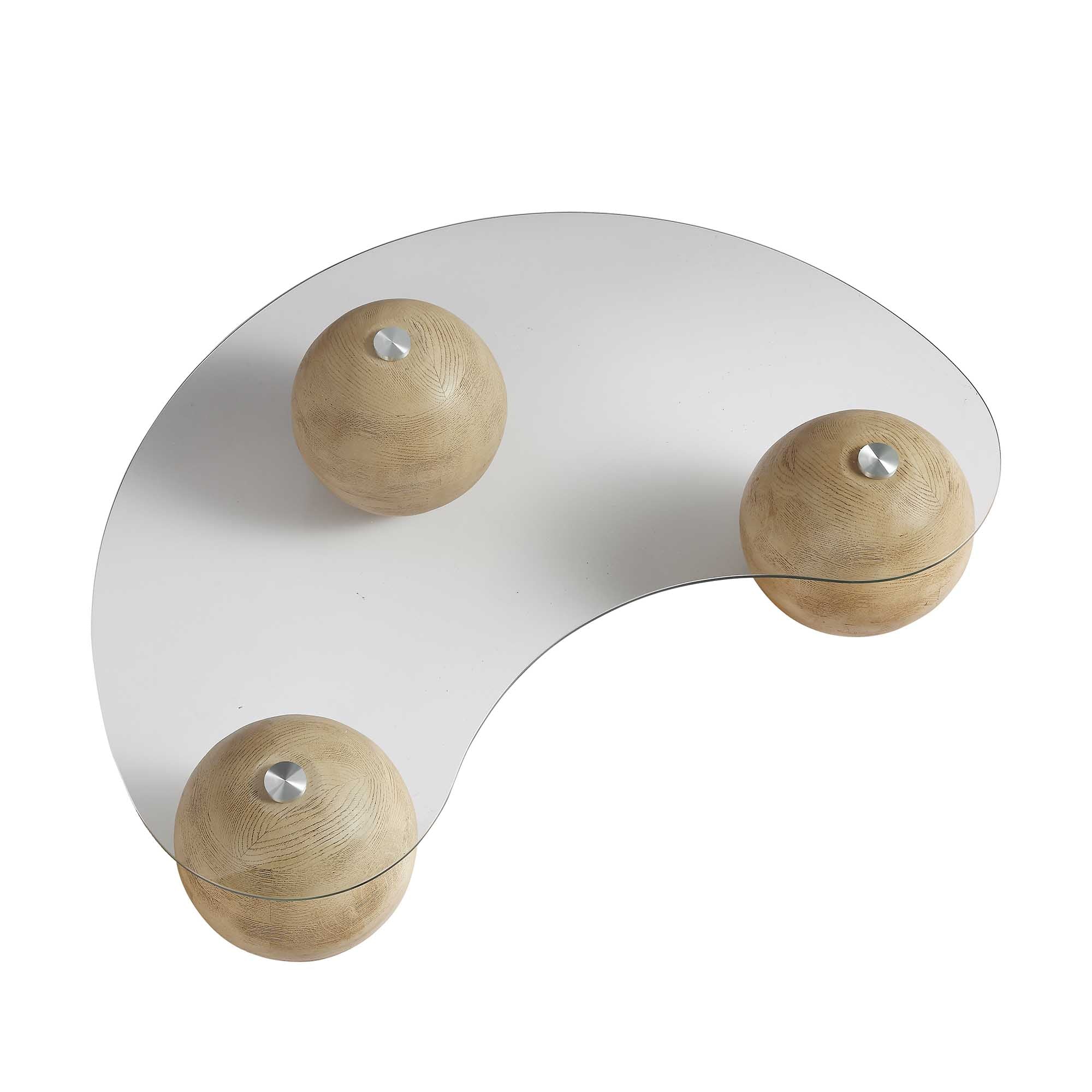 Sveti Curved Glass Coffee Table, Natural - Image 7