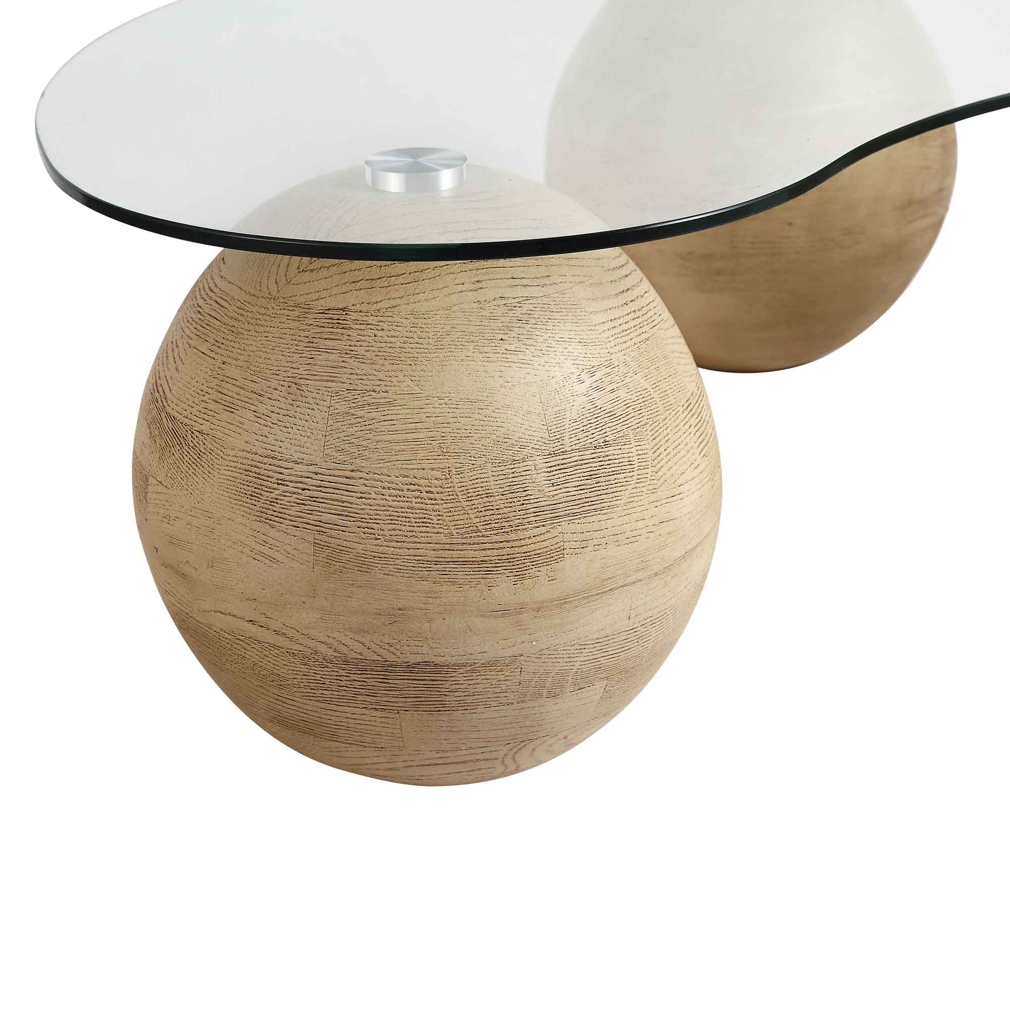 Sveti Curved Glass Coffee Table, Natural - Image 8