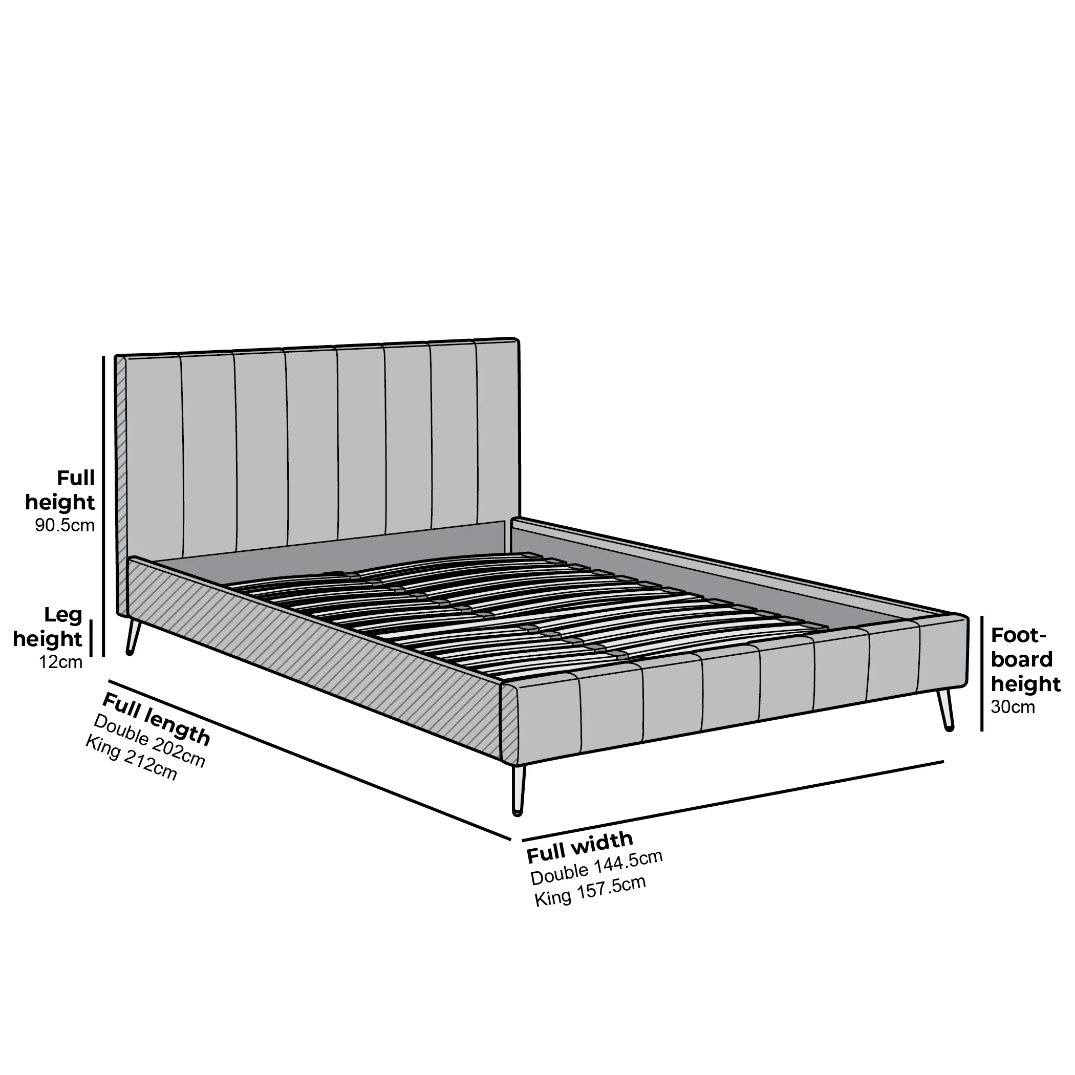 Sylvie Velvet Upholstered Bed Frame with Golden Chrome Legs, Navy Velvet - Image 5