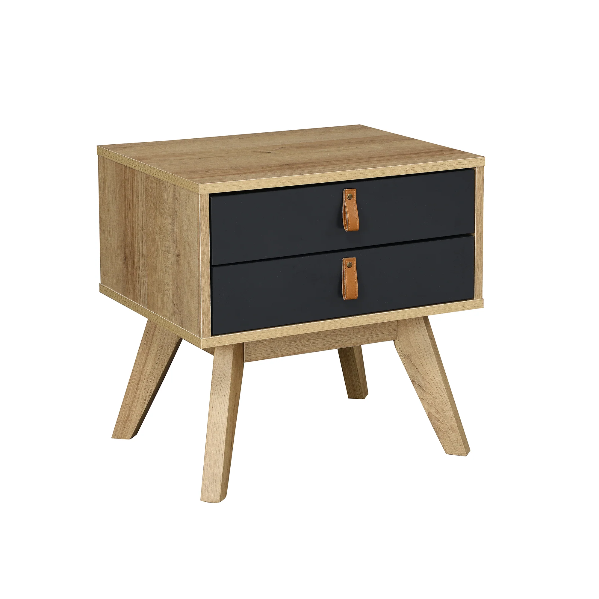 Tallis Two Tone Bedside Table with 2 drawers - Image 3