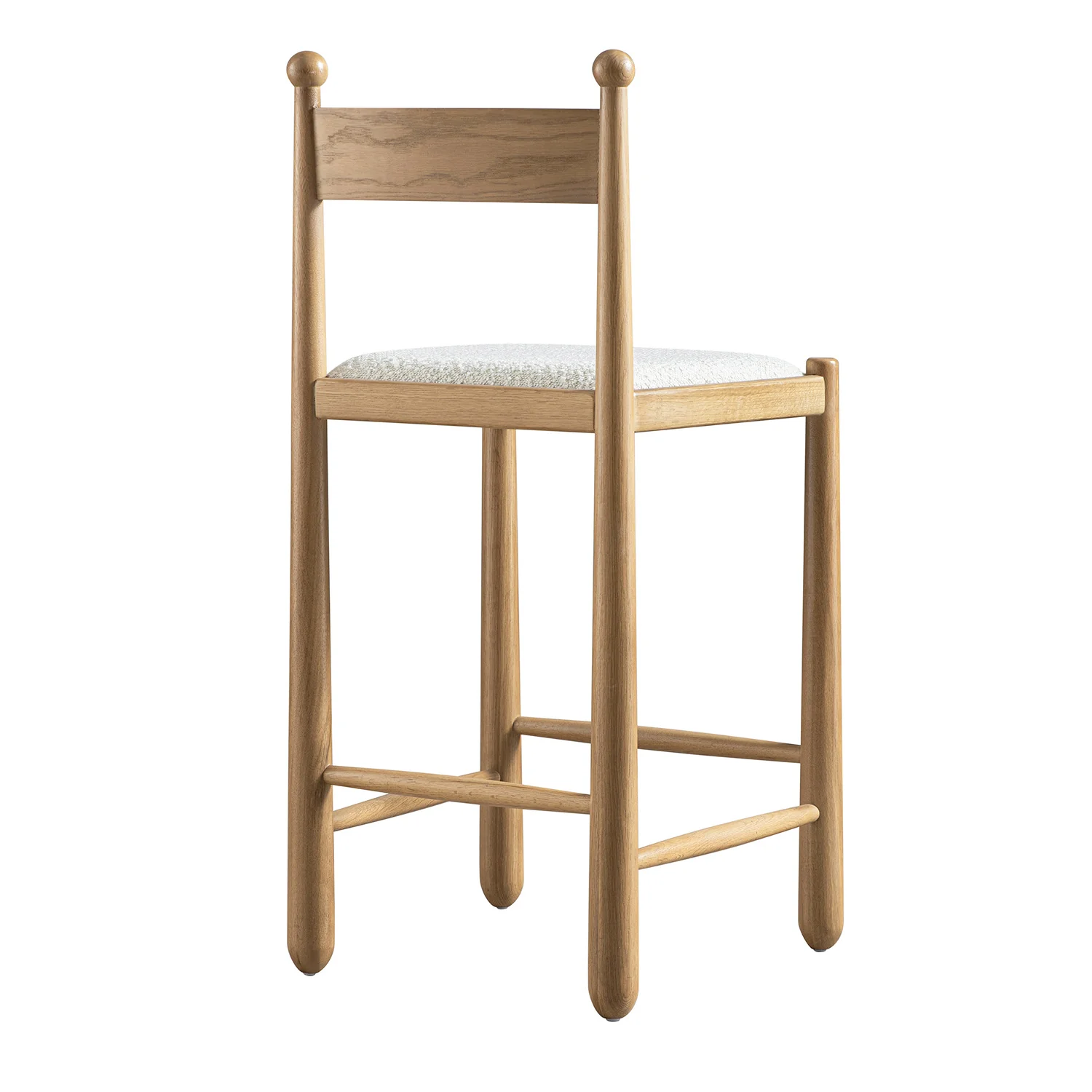Tama Counter Stool, Ecru Boucle | Natural Oak Frame - Image 11