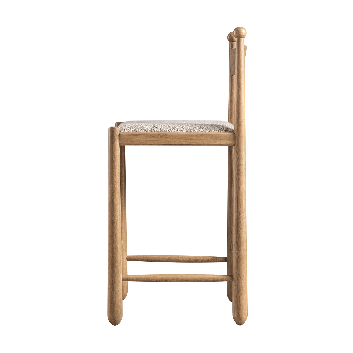 Tama Counter Stool, Light Taupe Boucle | Natural Oak Frame - Image 11