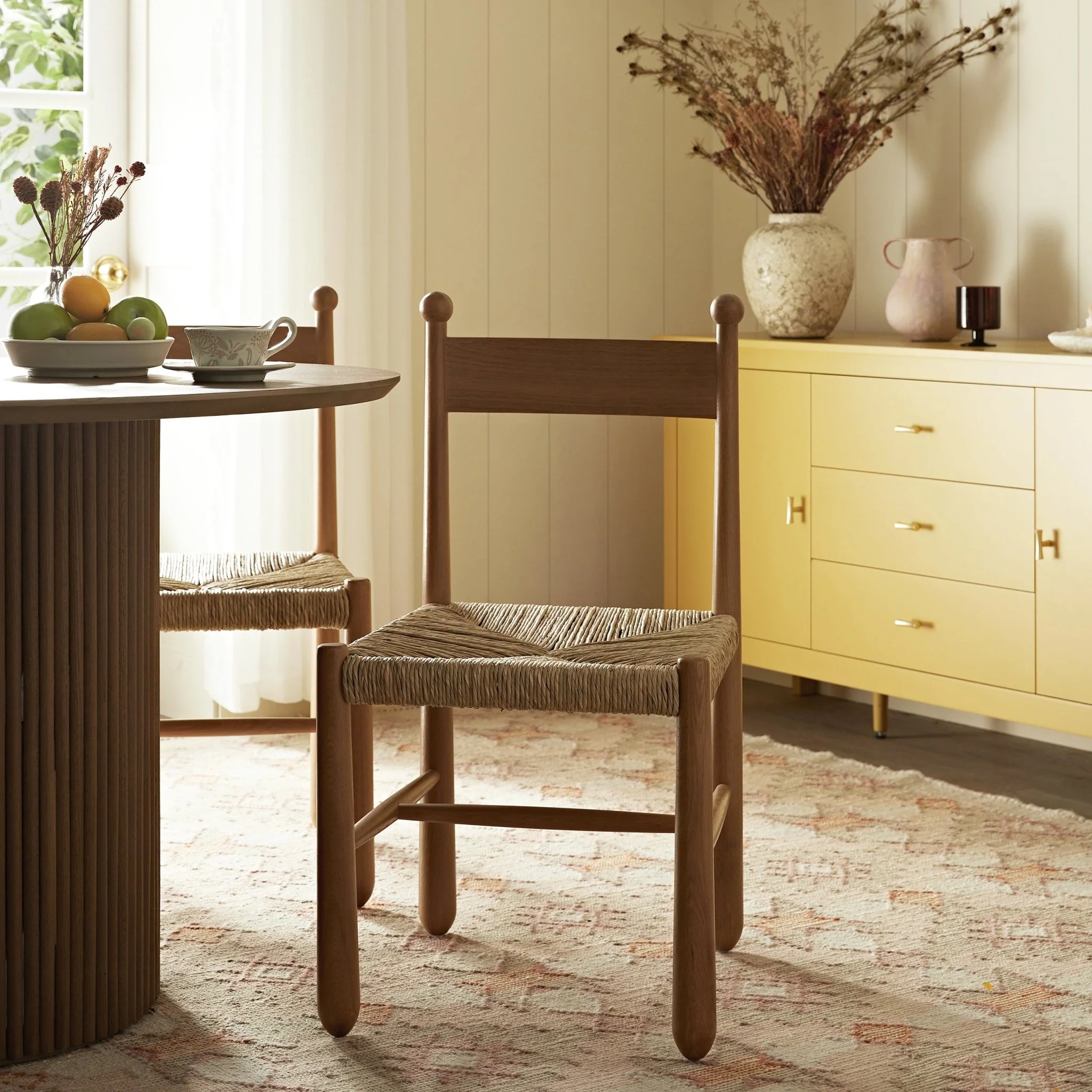 Tama Dining Chair, Woven Seagrass | Natural Solid Oak Frame - Image 2