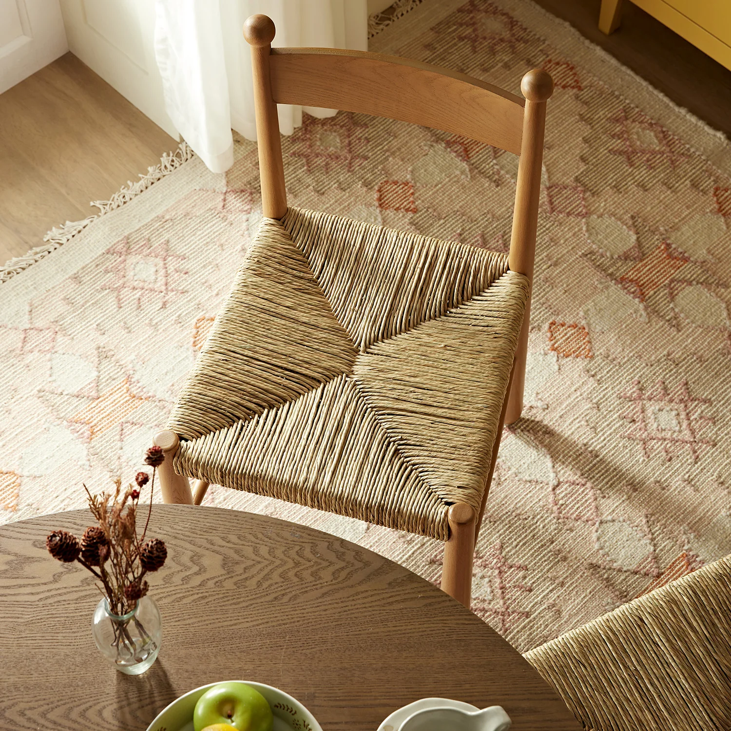 Tama Dining Chair, Woven Seagrass | Natural Solid Oak Frame - Image 4