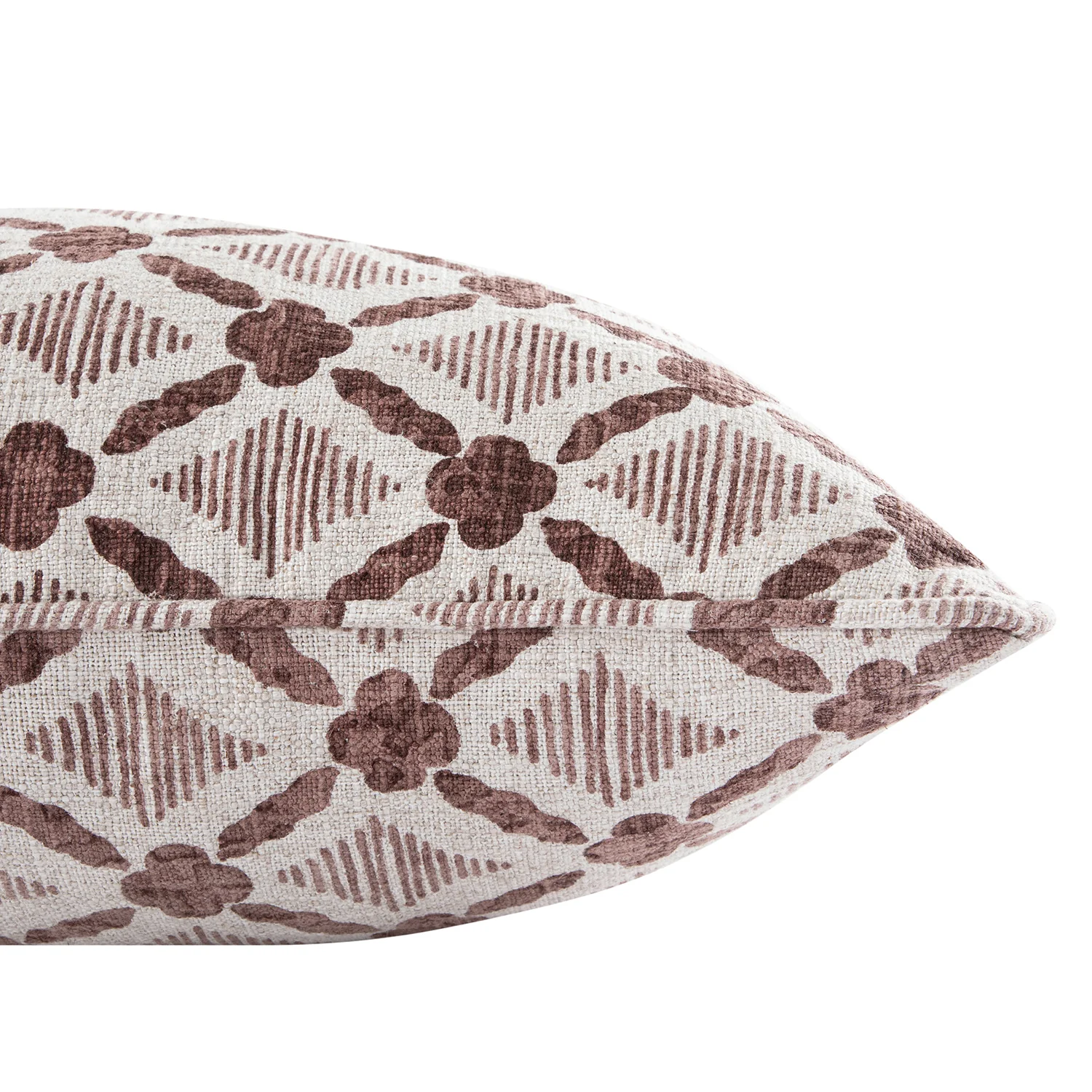 Tessera Cinnabar Red Luxury Linen Cushion - Image 2