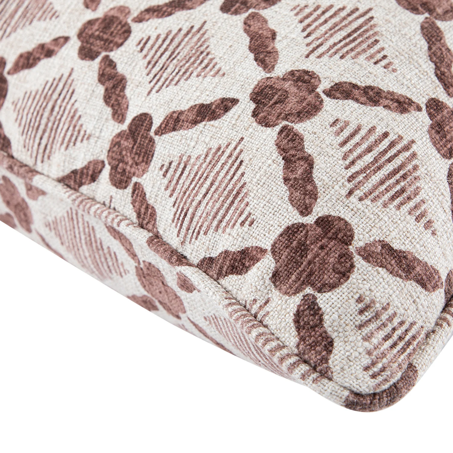 Tessera Cinnabar Red Luxury Linen Cushion - Image 4