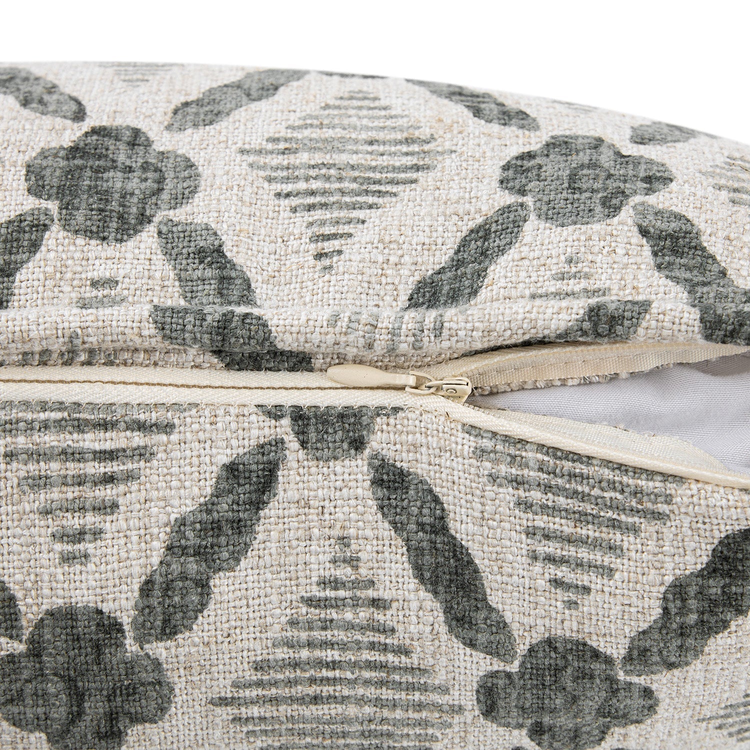 Tessera Glacier Grey Luxury Linen Cushion - Image 5