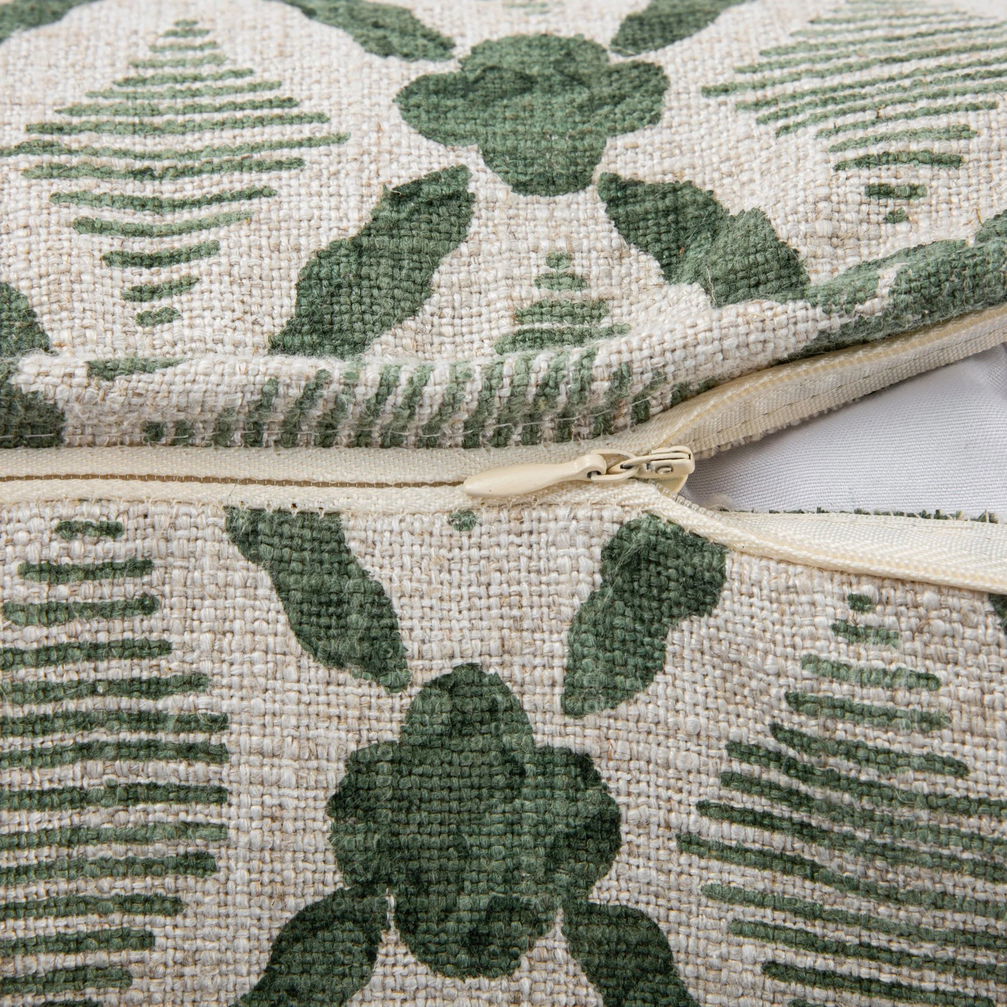 Tessera Spruce Green Luxury Linen Cushion - Image 5