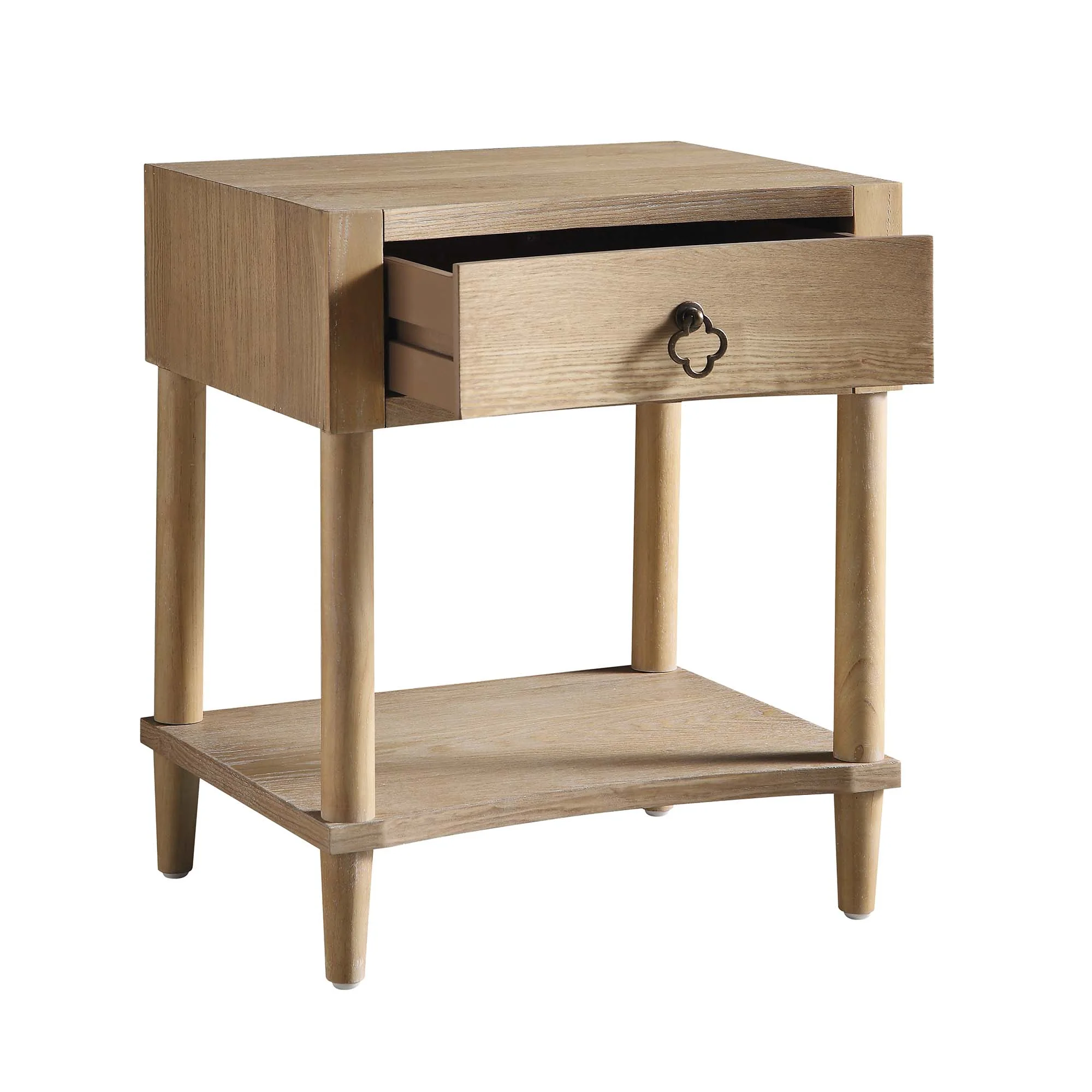 Thalia Concave 1 Drawer Bedside Table, Natural - Image 7