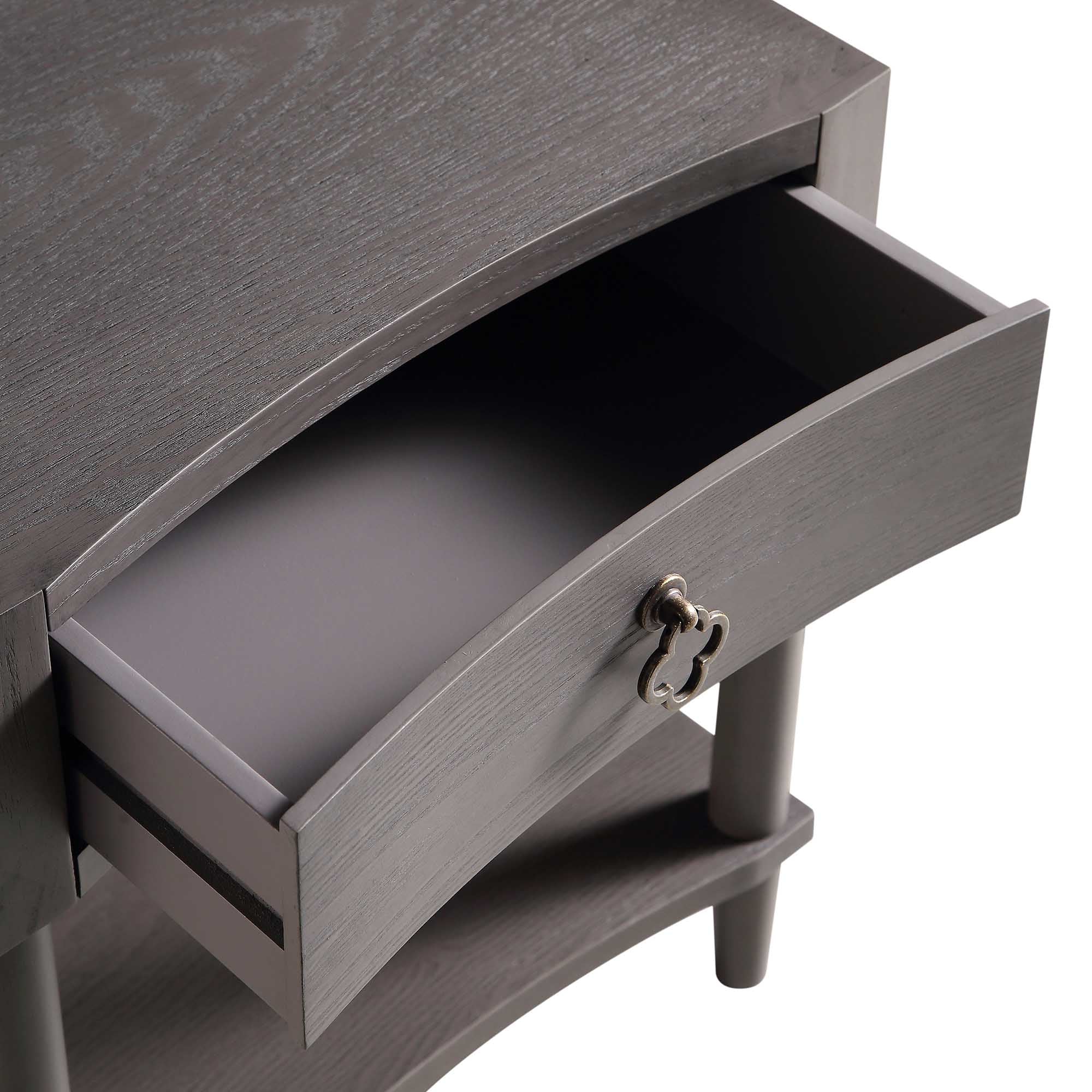 Thalia Concave 1 Drawer Bedside Table, Silver Oak - Image 11