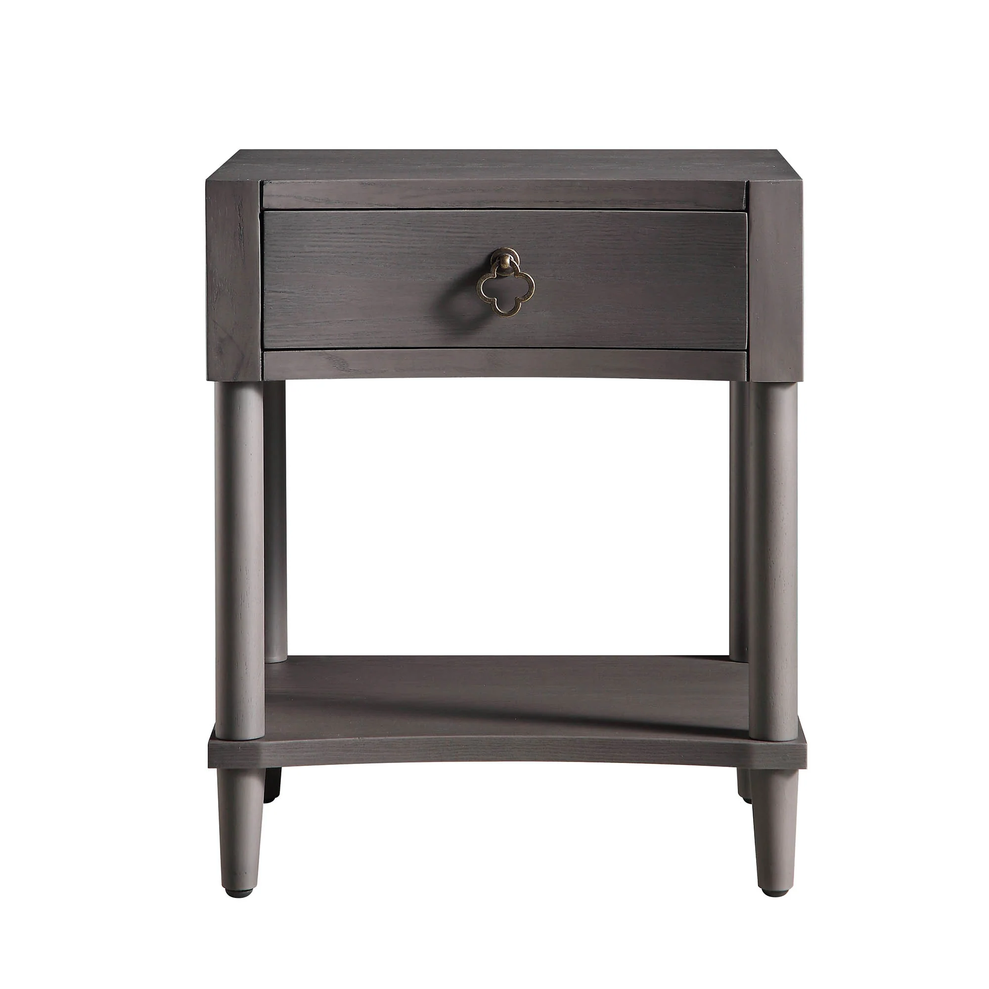 Thalia Concave 1 Drawer Bedside Table, Silver Oak - Image 4