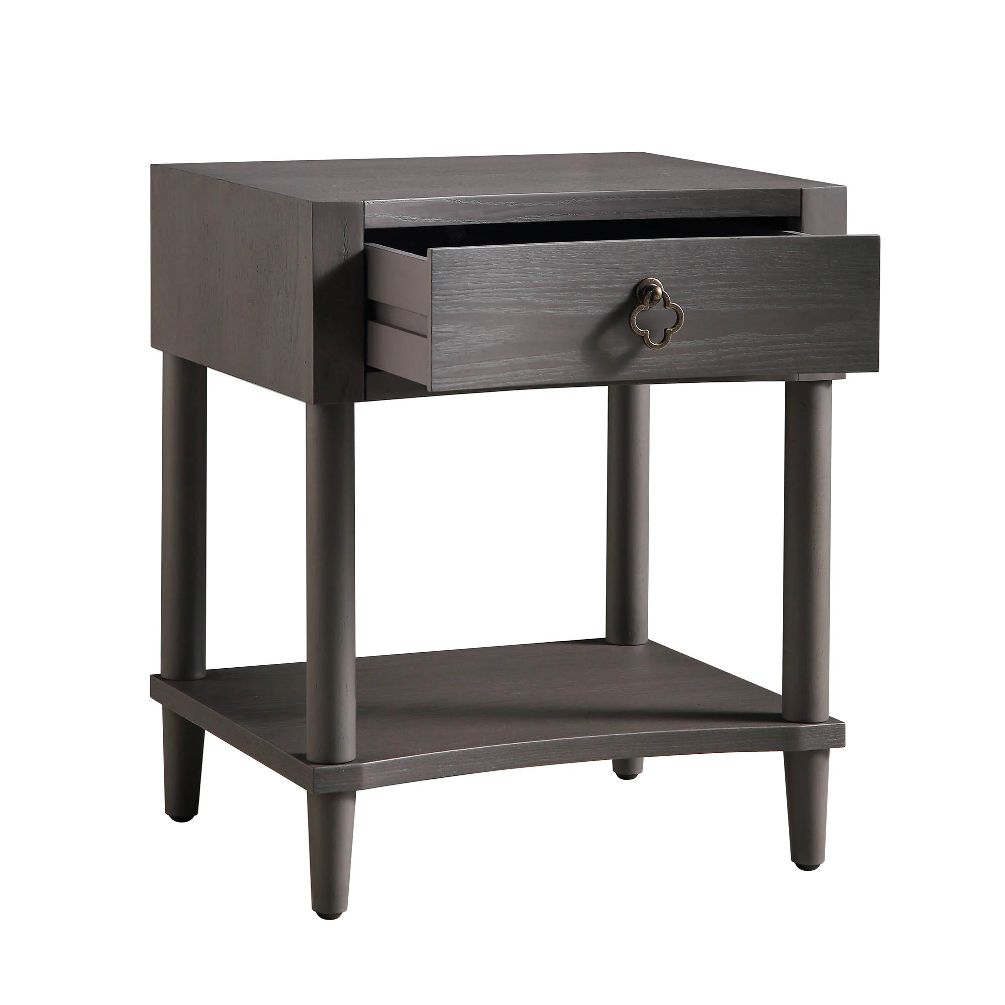 Thalia Concave 1 Drawer Bedside Table, Silver Oak - Image 7