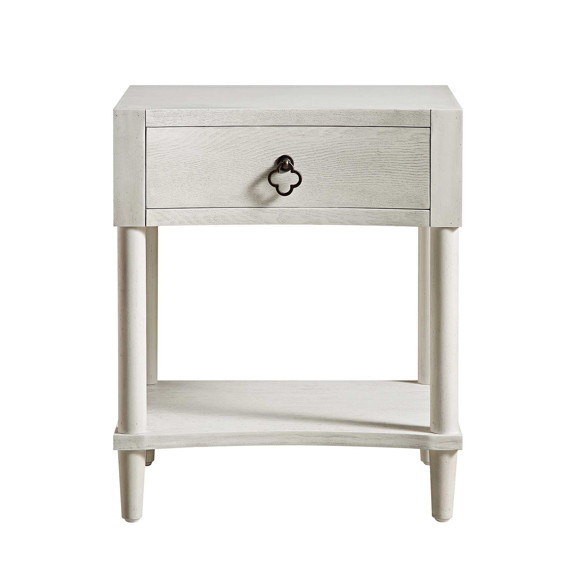 Thalia Concave 1 Drawer Bedside Table, Washed White - Image 4