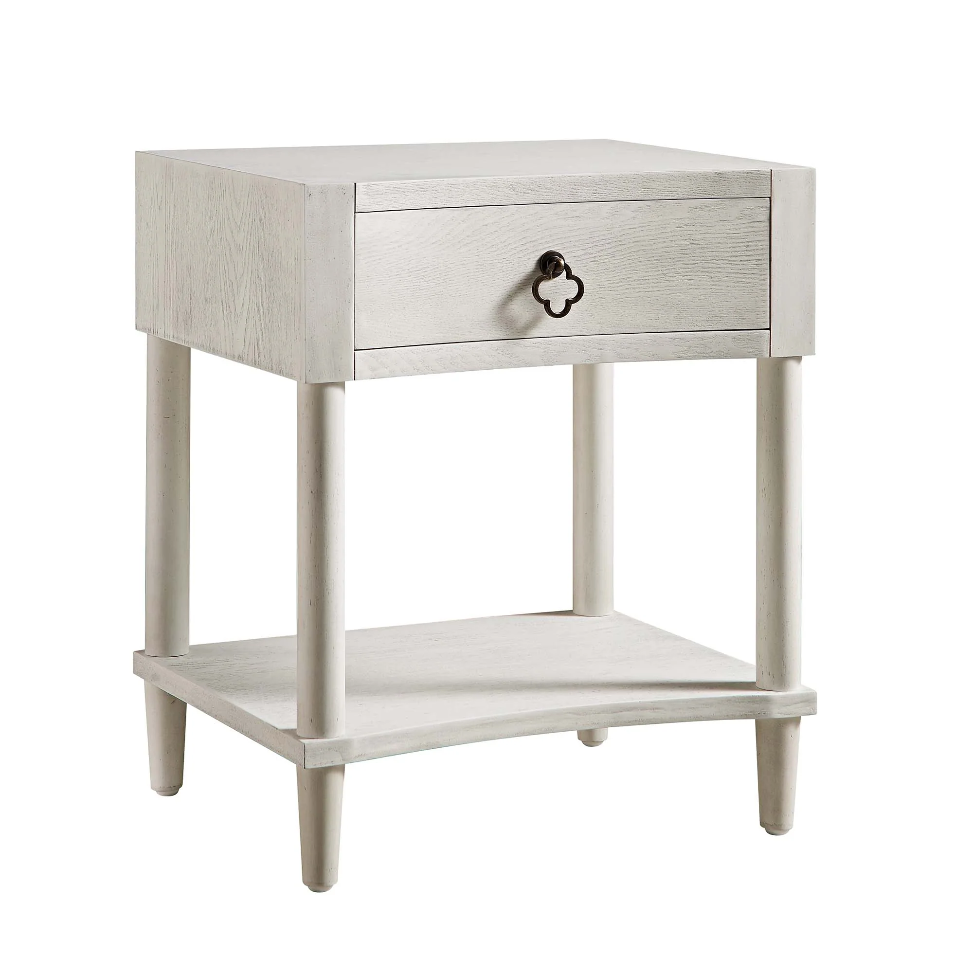 Thalia Concave 1 Drawer Bedside Table, Washed White - Image 5