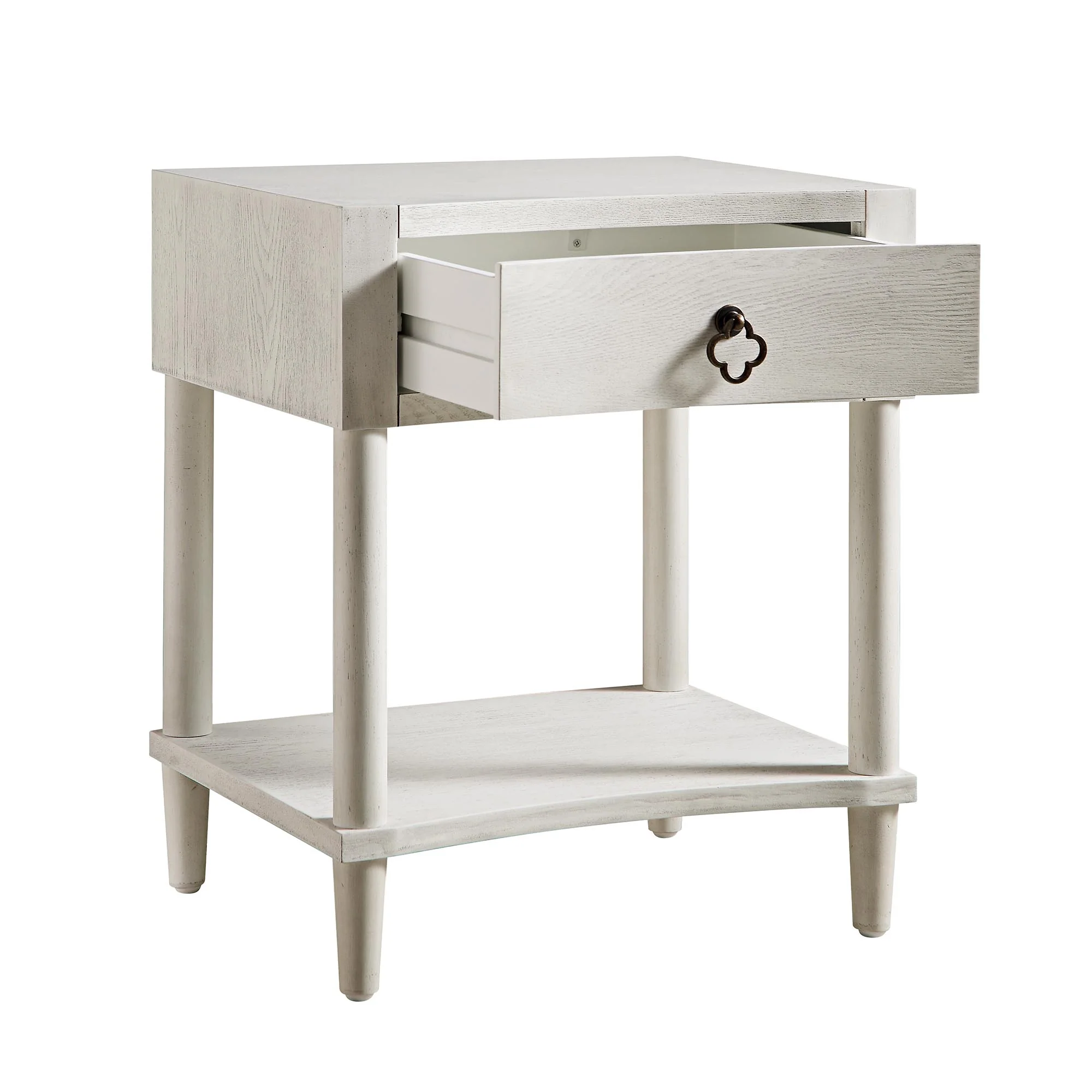 Thalia Concave 1 Drawer Bedside Table, Washed White - Image 7