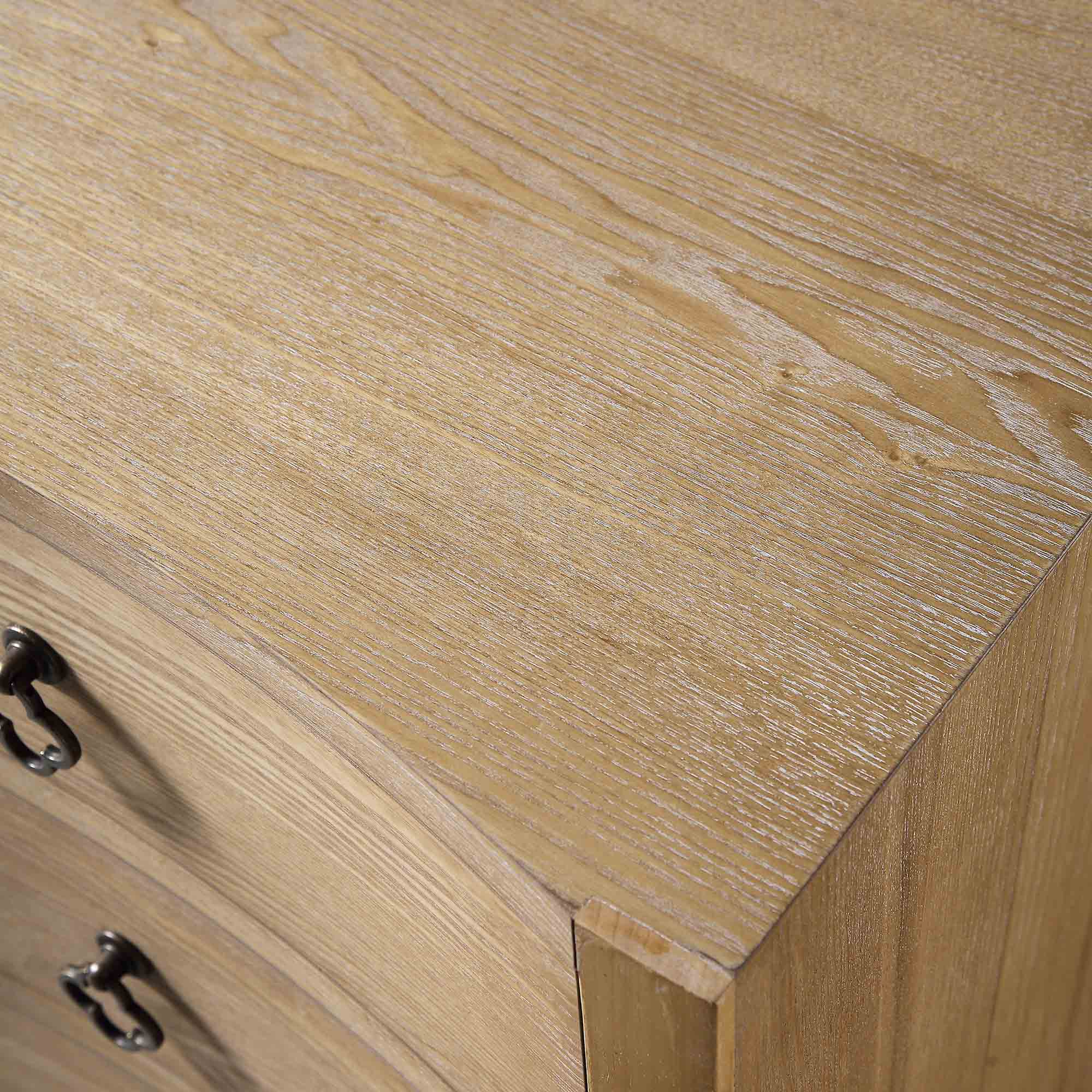 Thalia Concave 3 Drawer Bedside Table, Natural - Image 14