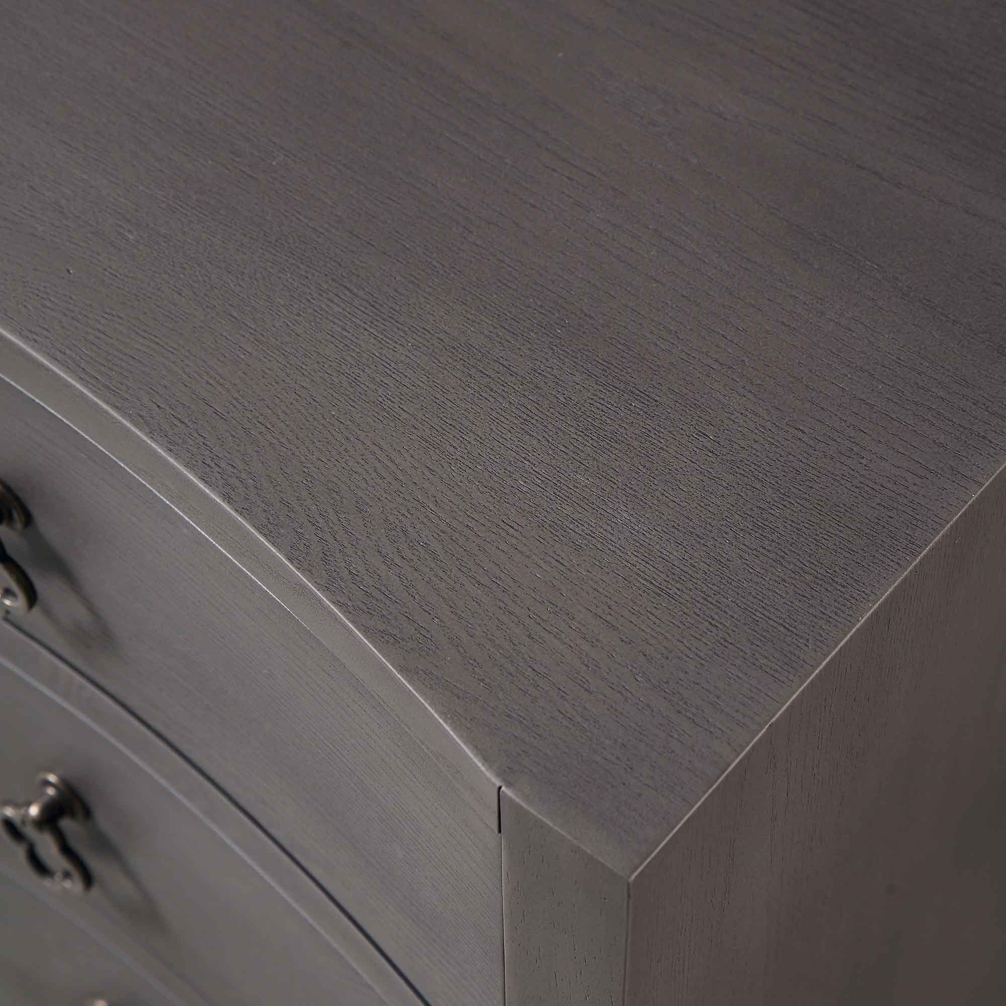 Thalia Concave 3 Drawer Bedside Table, Silver Oak - Image 14