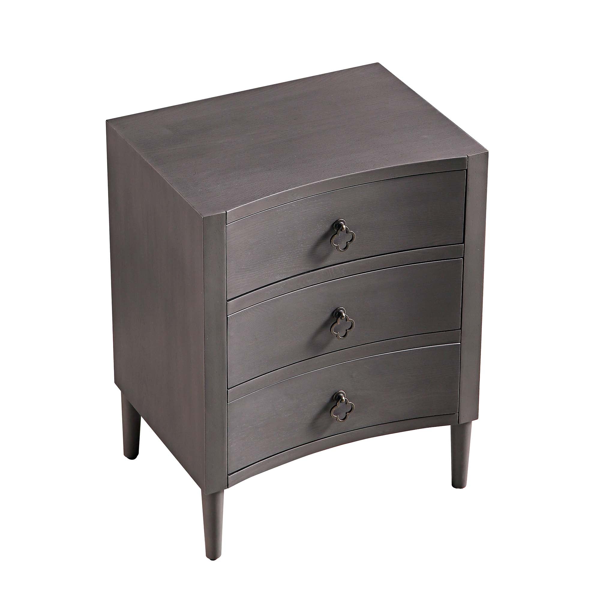 Thalia Concave 3 Drawer Bedside Table, Silver Oak - Image 8