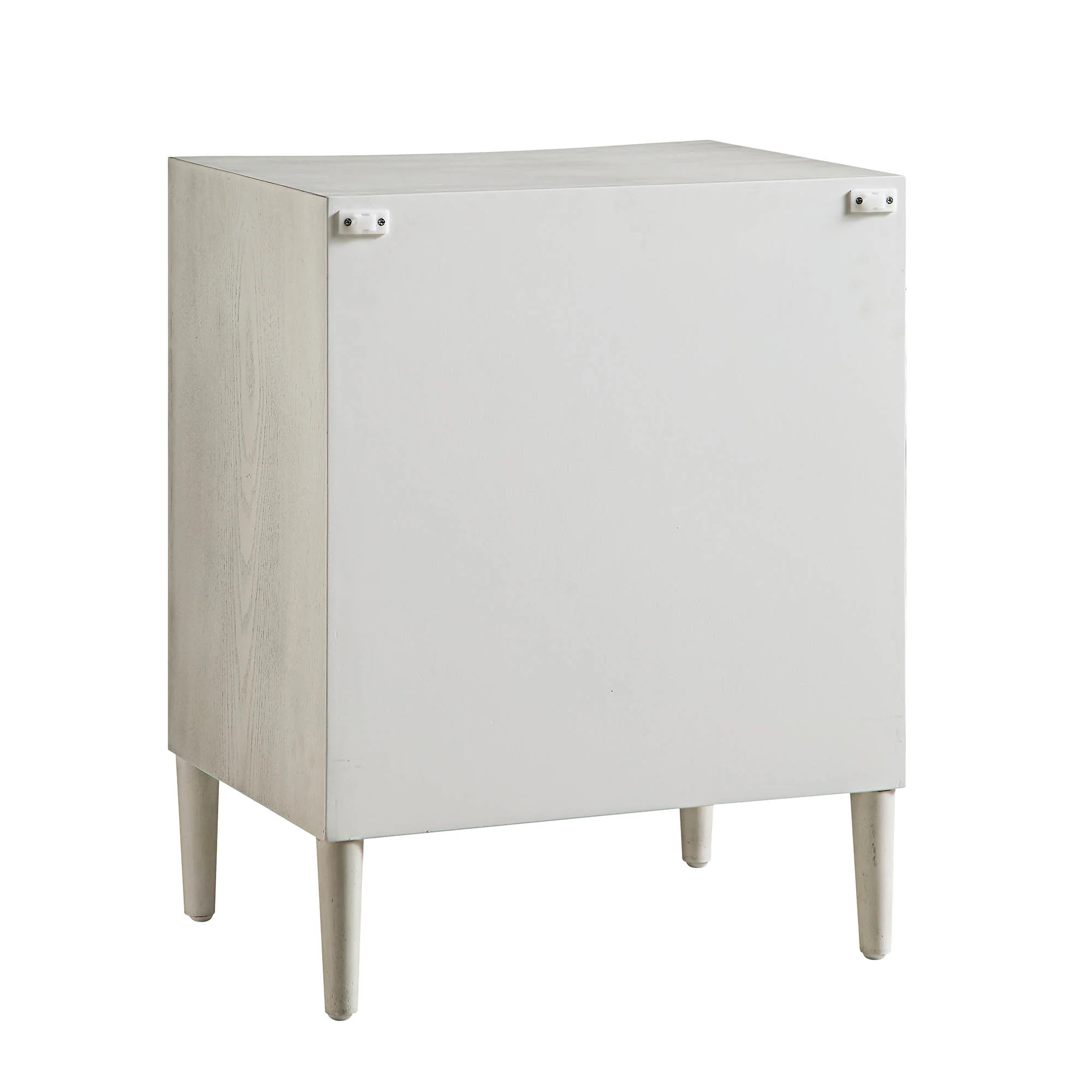 Thalia Concave 3 Drawer Bedside Table, Washed White - Image 10