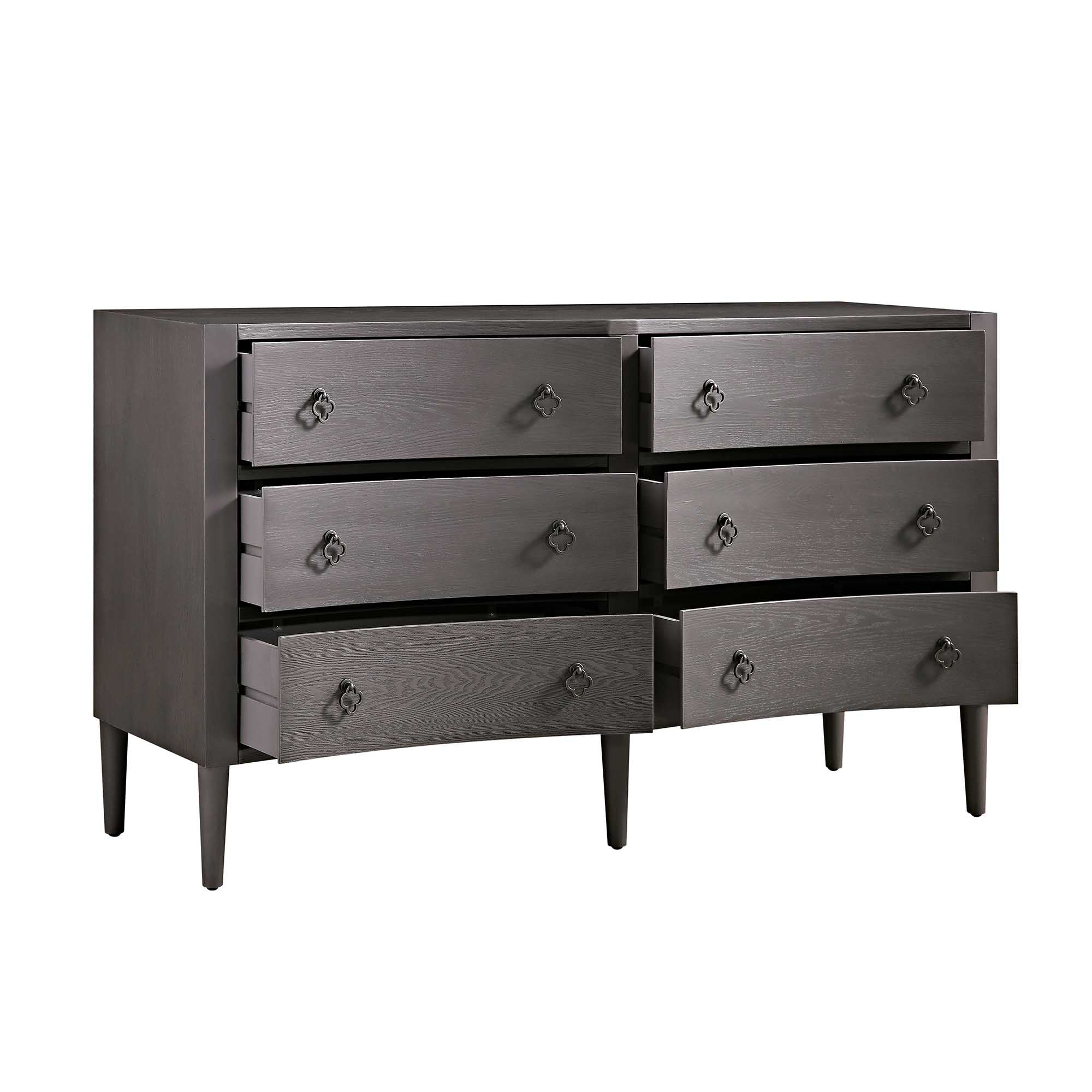 Thalia Concave Double Chest of Drawers, Silver Oak - Image 8