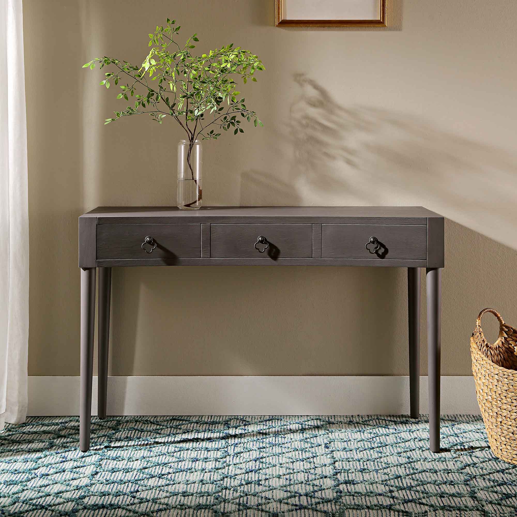 Thalia Concave Dressing Table, Silver Oak - Image 2