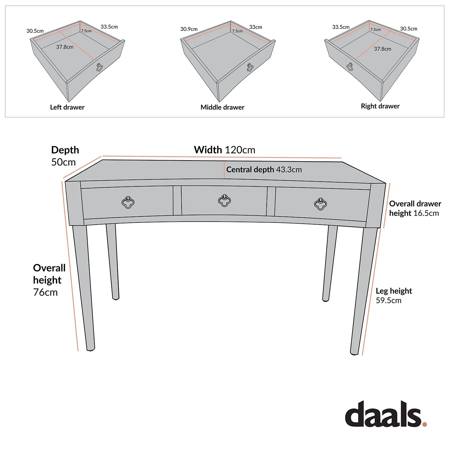 Thalia Concave Dressing Table, Natural - Image 6