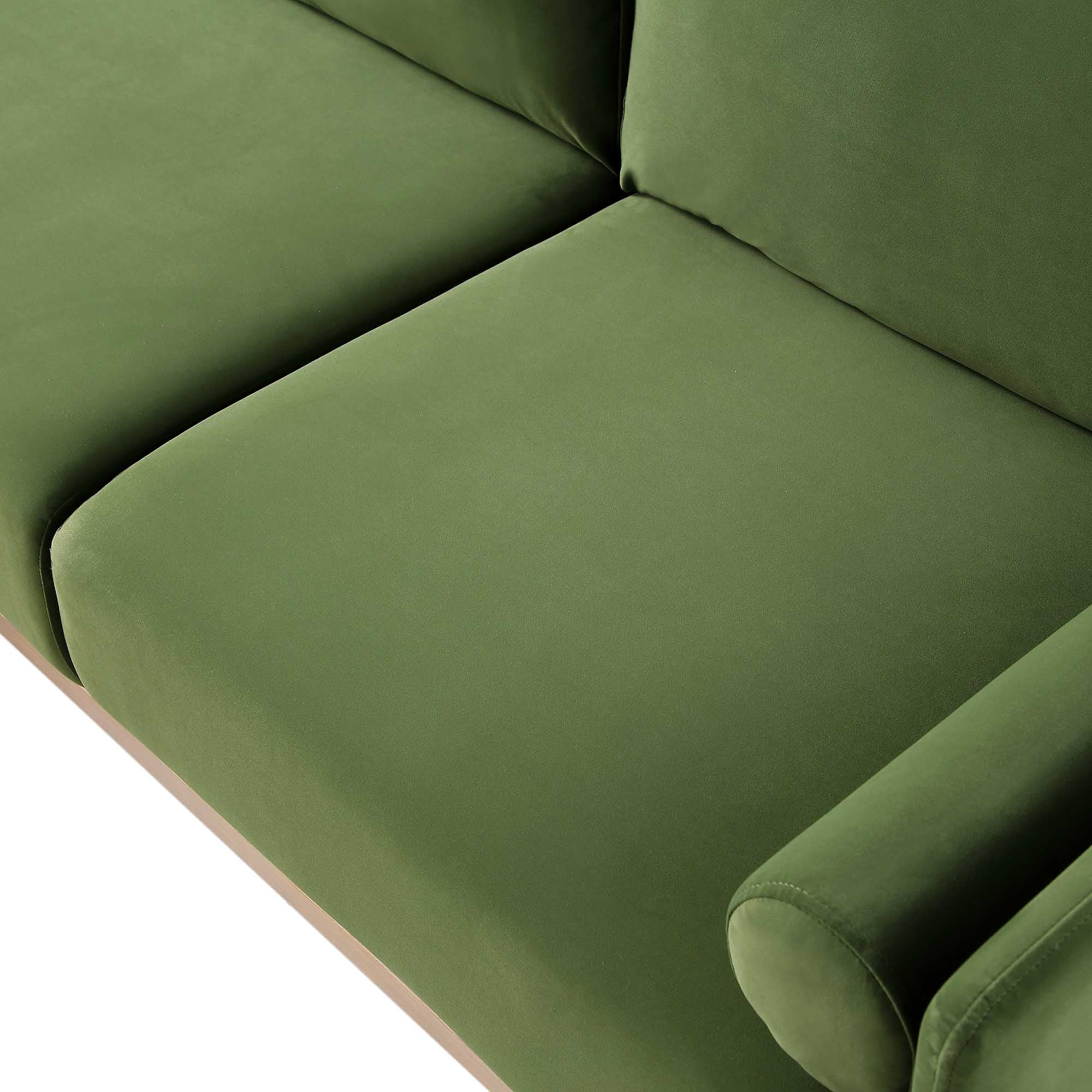 Timber Fern Green Velvet Sofa, Large 3-Seater Chaise Sofa Left Hand Facing - Image 14