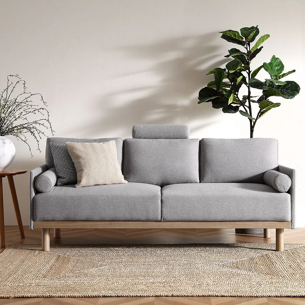 Timber Grey Marl Fabric Sofa, 3-Seater - Image 2