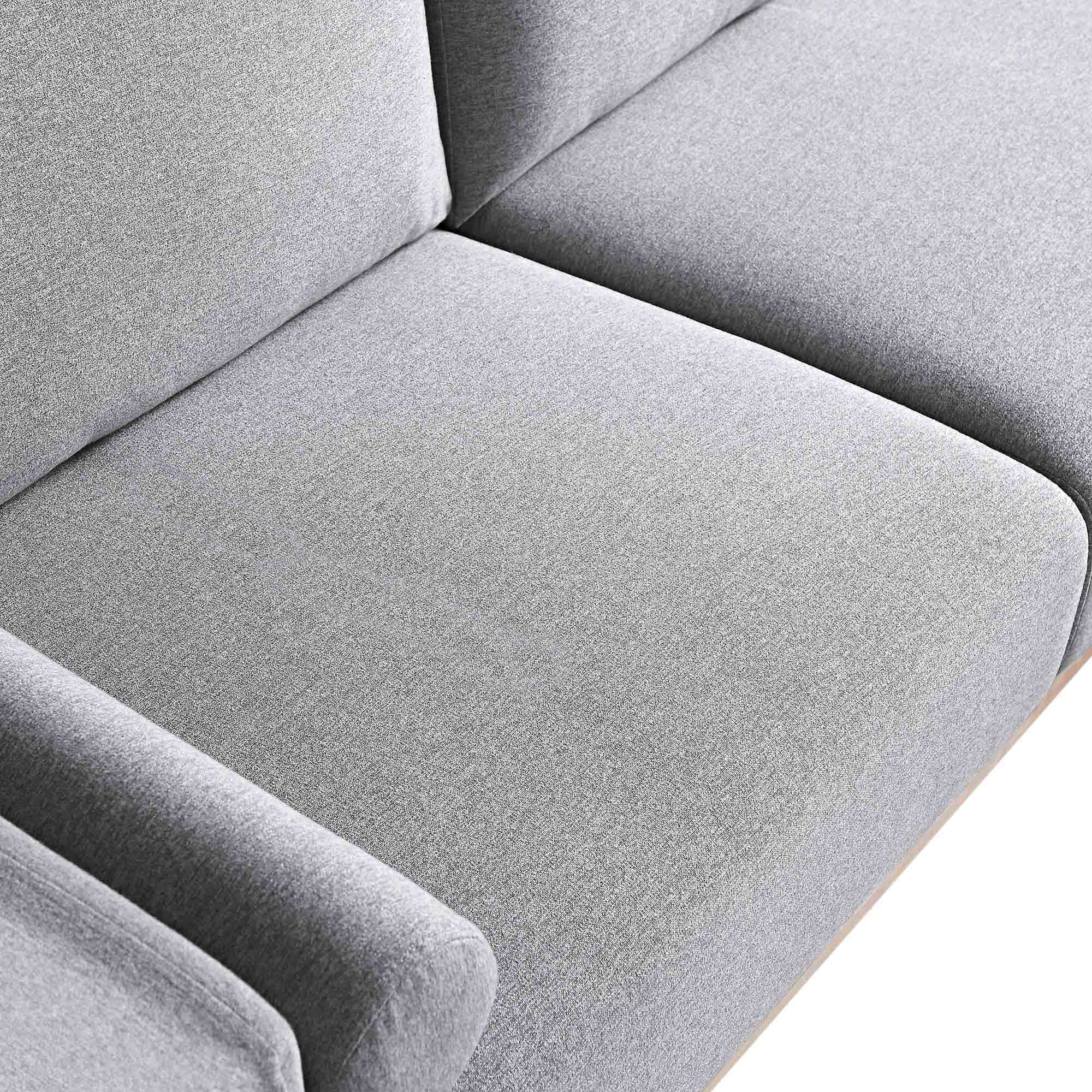 Timber Grey Marl Fabric Sofa, Large 3-Seater Chaise Sofa Right Hand Facing - Image 13