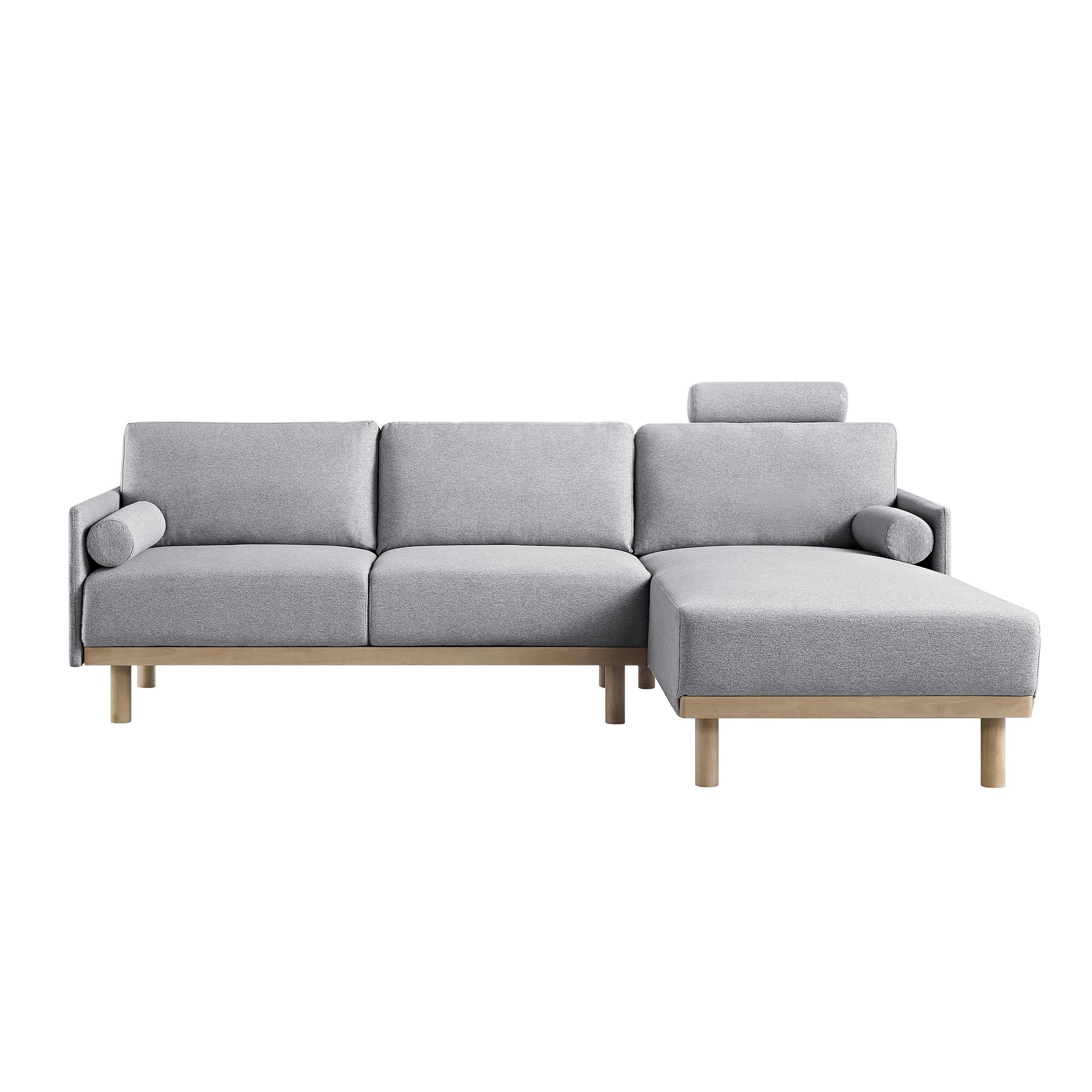 Timber Grey Marl Fabric Sofa, Large 3-Seater Chaise Sofa Right Hand Facing - Image 6