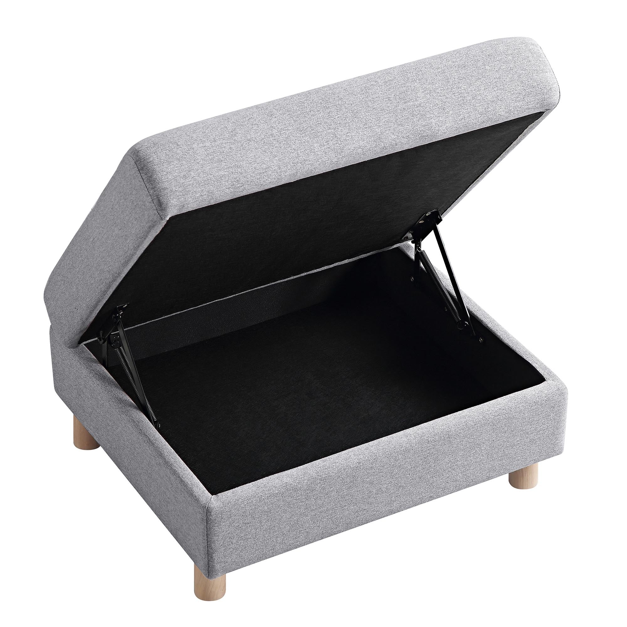 Timber Grey Marl Fabric Storage Ottoman - Image 9