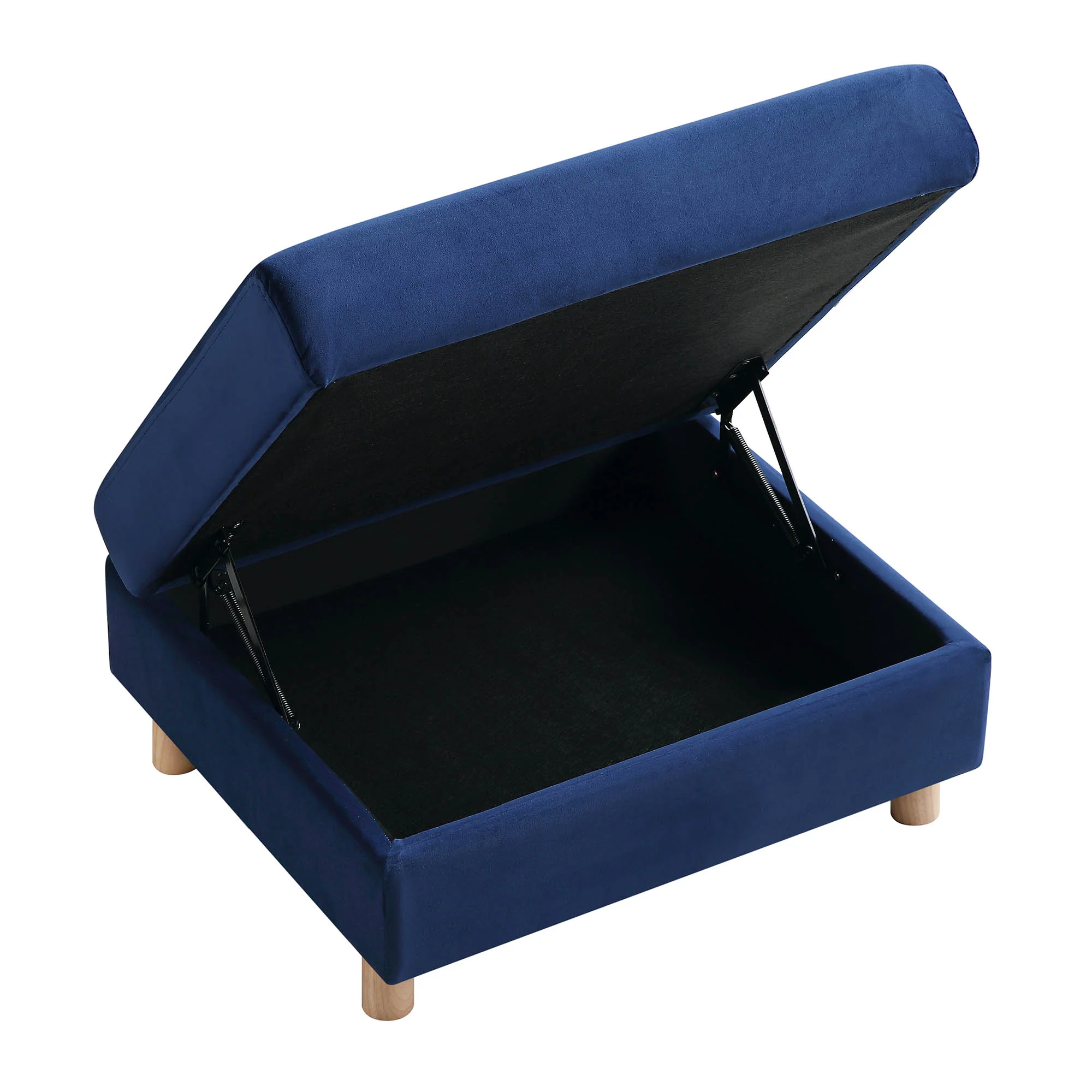 Timber Navy Blue Velvet Storage Ottoman - Image 9