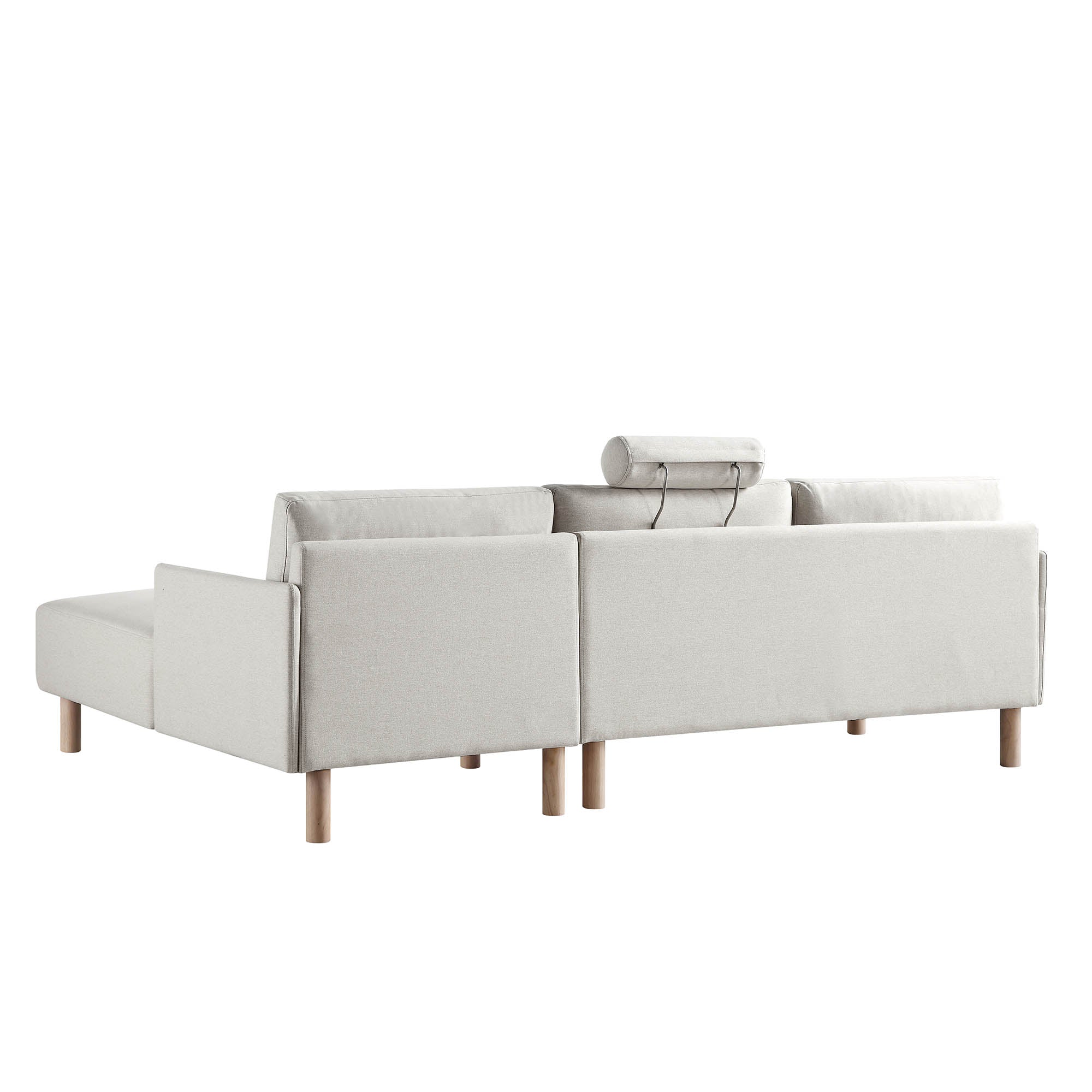 Timber Oatmeal Fabric Sofa, Large 3-Seater Chaise Sofa Right Hand Facing - Image 10