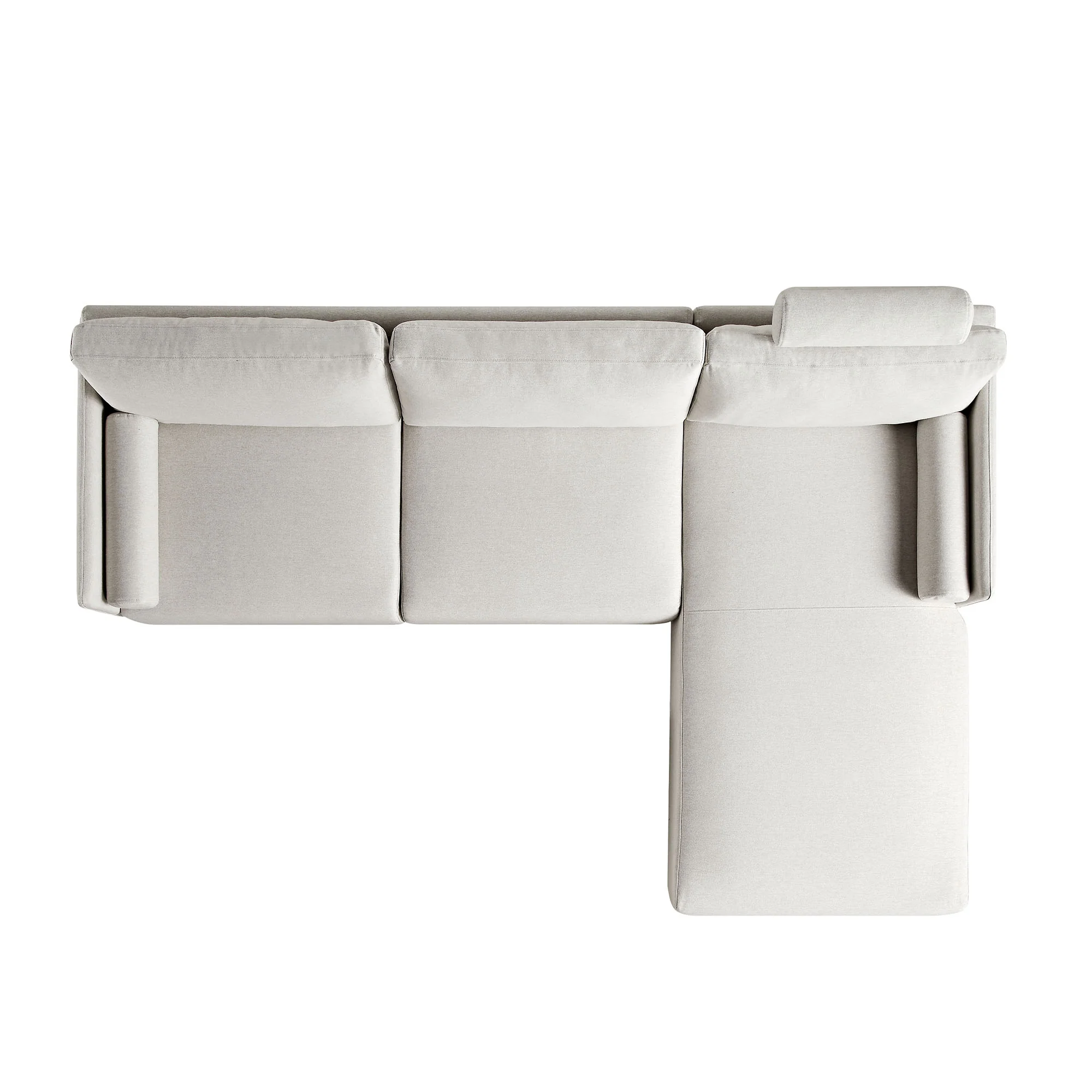 Timber Oatmeal Fabric Sofa, Large 3-Seater Chaise Sofa Right Hand Facing - Image 9