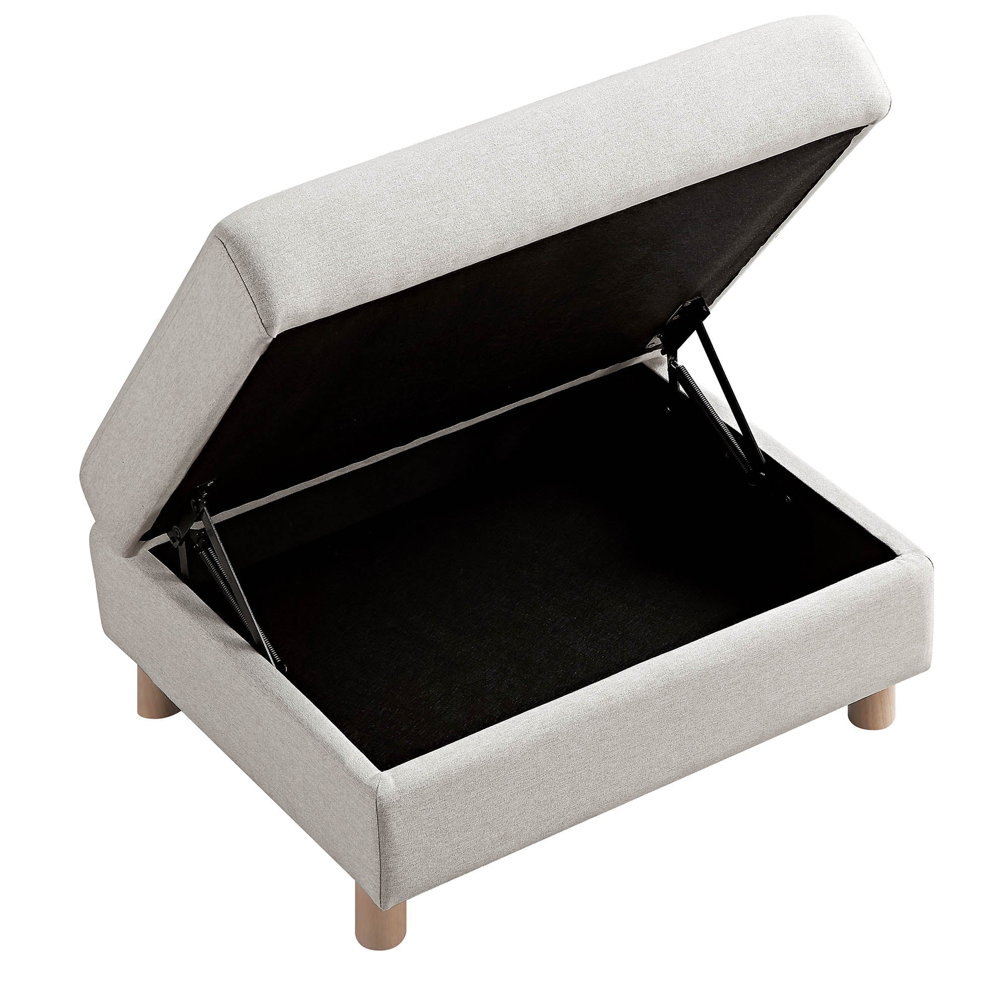 Timber Oatmeal Fabric Storage Ottoman - Image 8