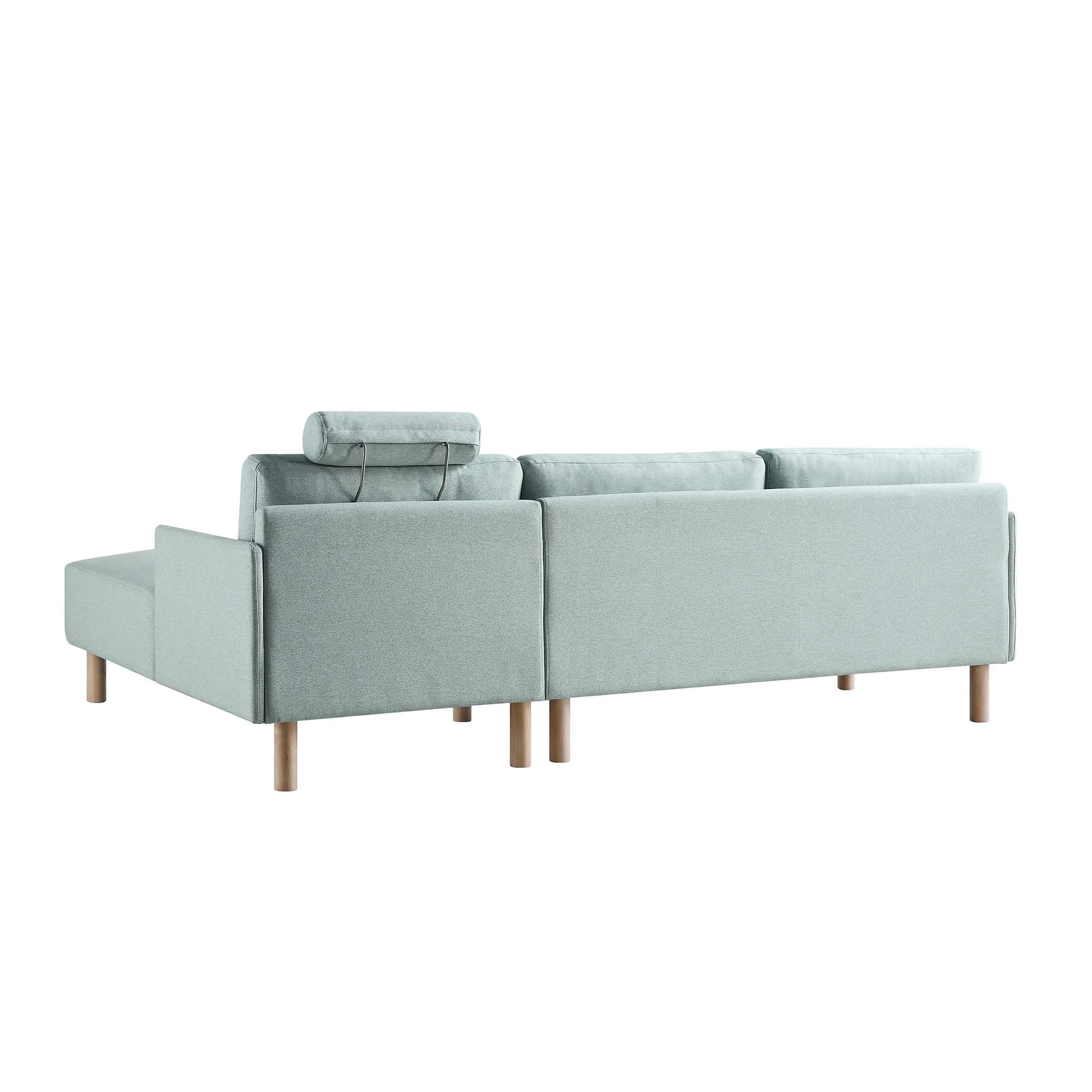 Timber Sage Green Fabric Sofa, Large 3-Seater Chaise Sofa Right Hand Facing - Image 10