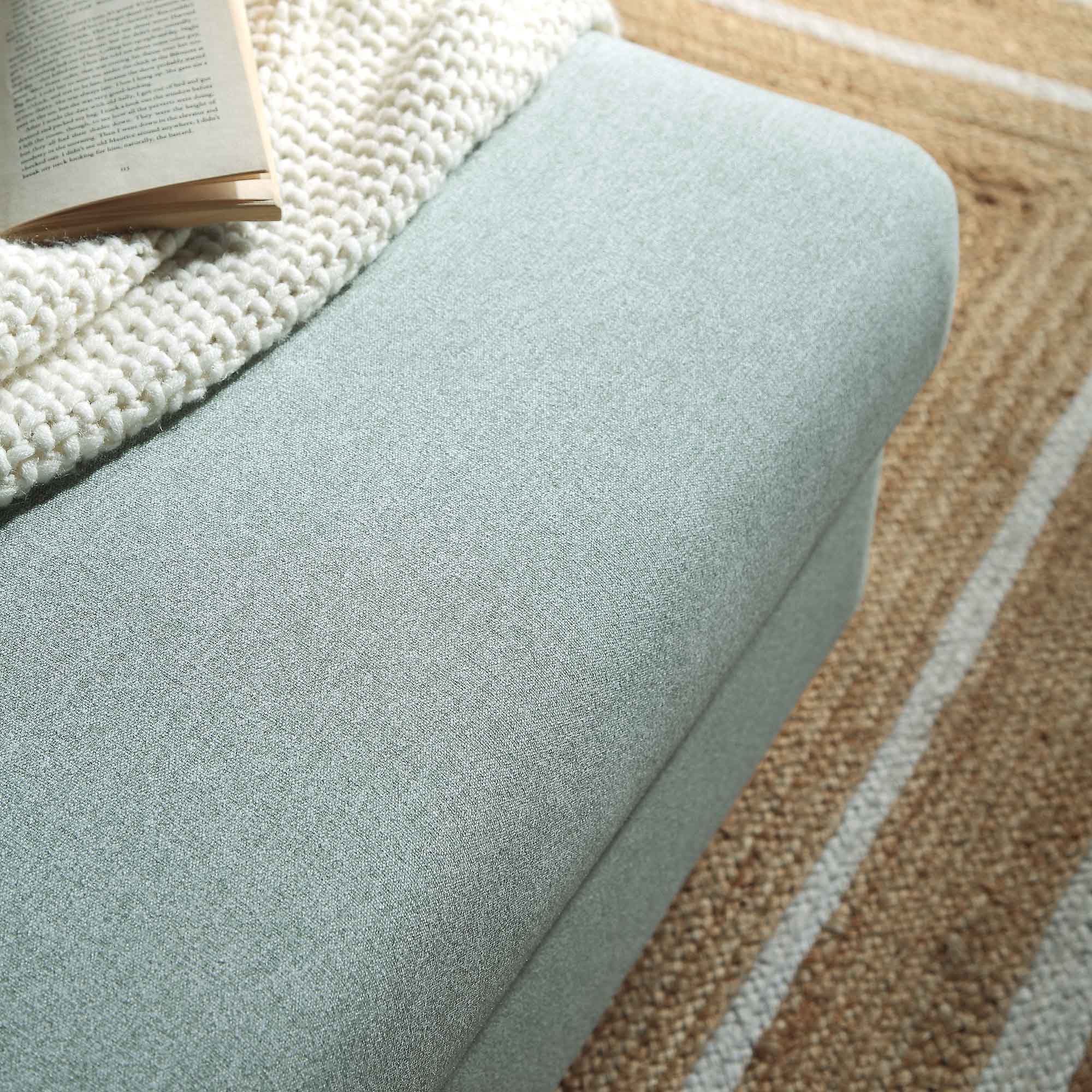 Timber Sage Green Fabric Storage Ottoman - Image 5