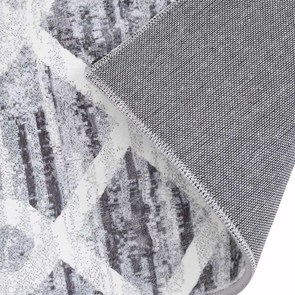 Trellis Grey Distressed Printed Rug 140 x 200 cm - Image 5