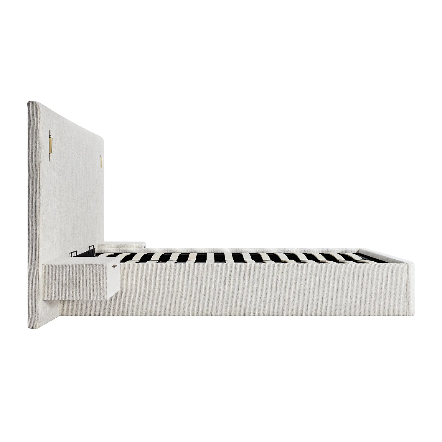 Tremezzo Oversized Ottoman Storage Bed, Beige Textured Fabric - Image 17