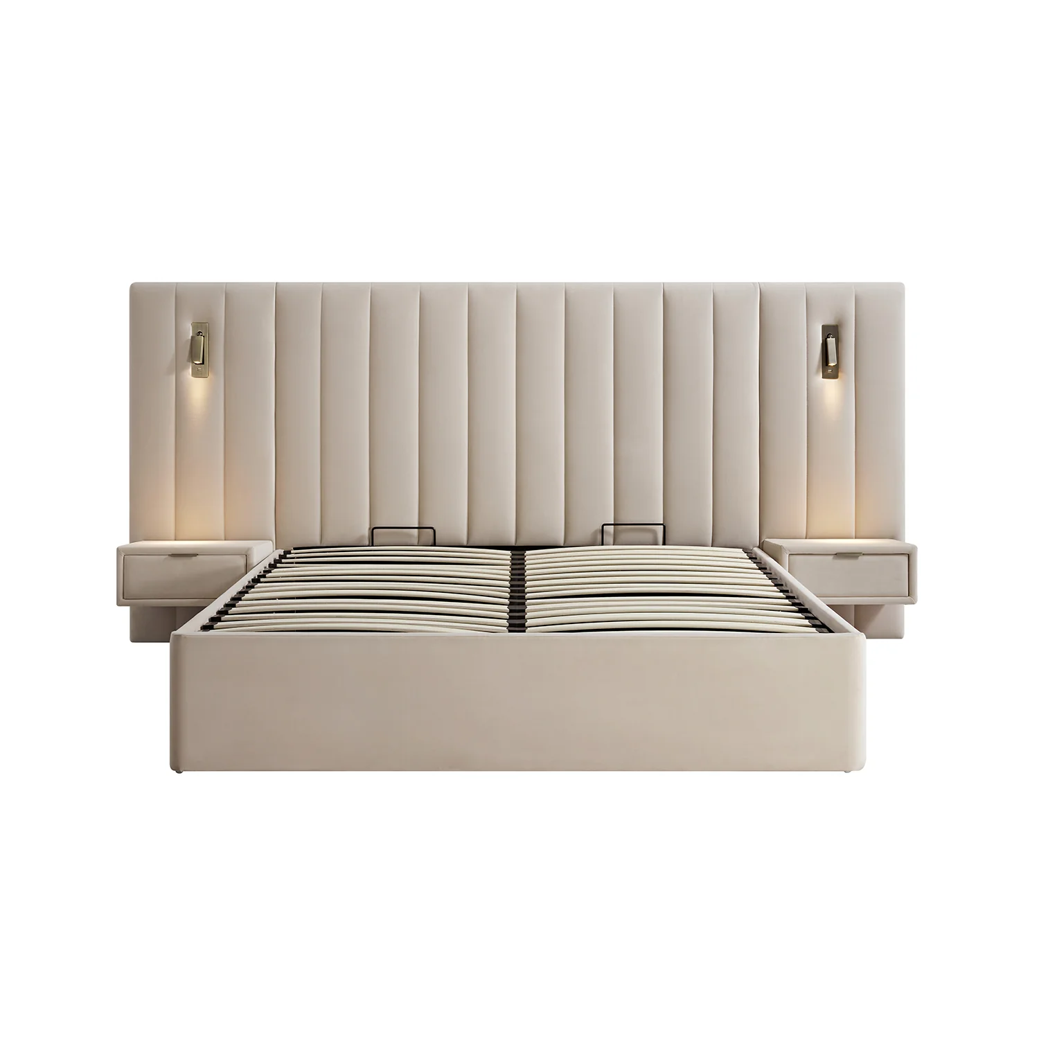 Tremezzo Oversized Ottoman Storage Bed, Champagne Velvet - Image 9