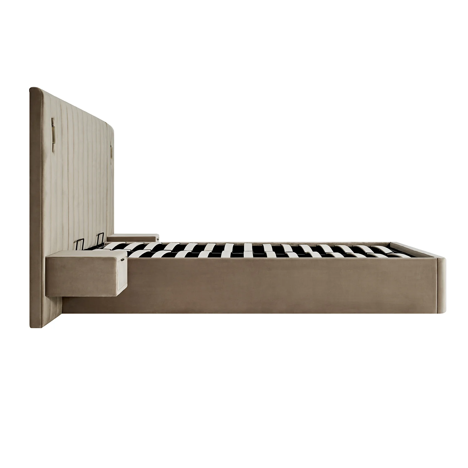 Tremezzo Oversized Ottoman Storage Bed, Taupe Velvet - Image 13